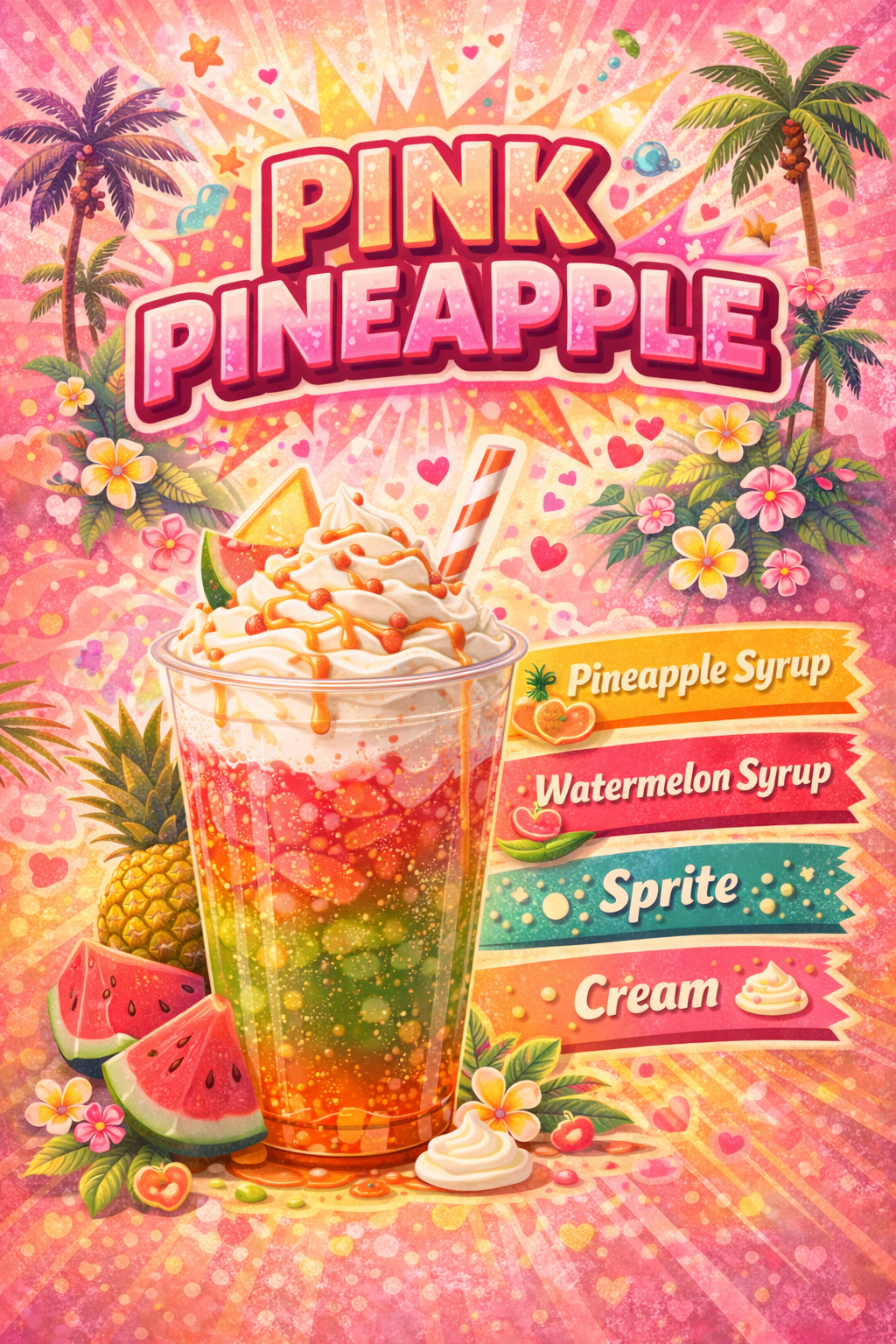 Pink Pineapple dirty soda