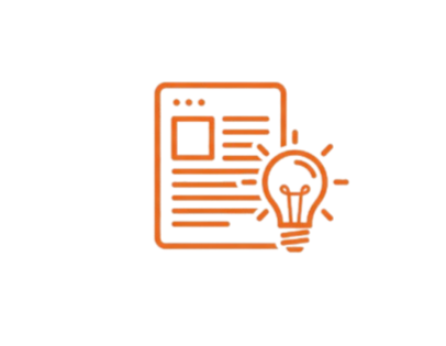 Illustration af en tablet med tekster og grafik, omgivet af en lyspære og databaser, symboliserende digital innovation og læring.