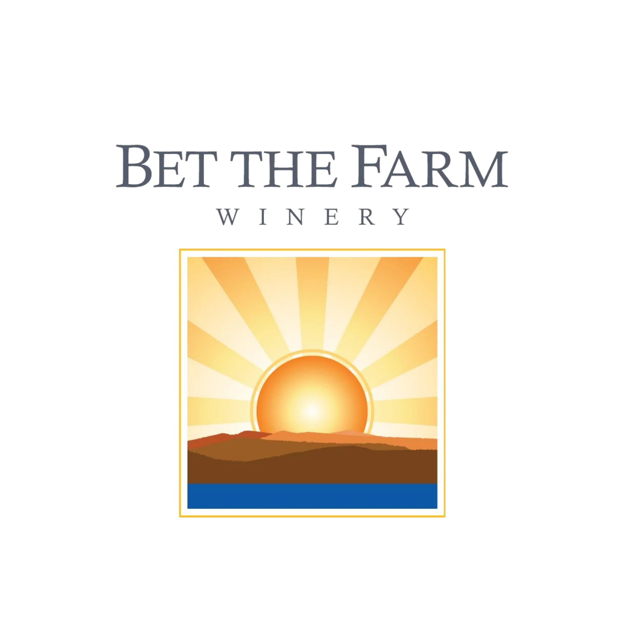 Bet The Farm Winery Logo, featuring a sunrise.