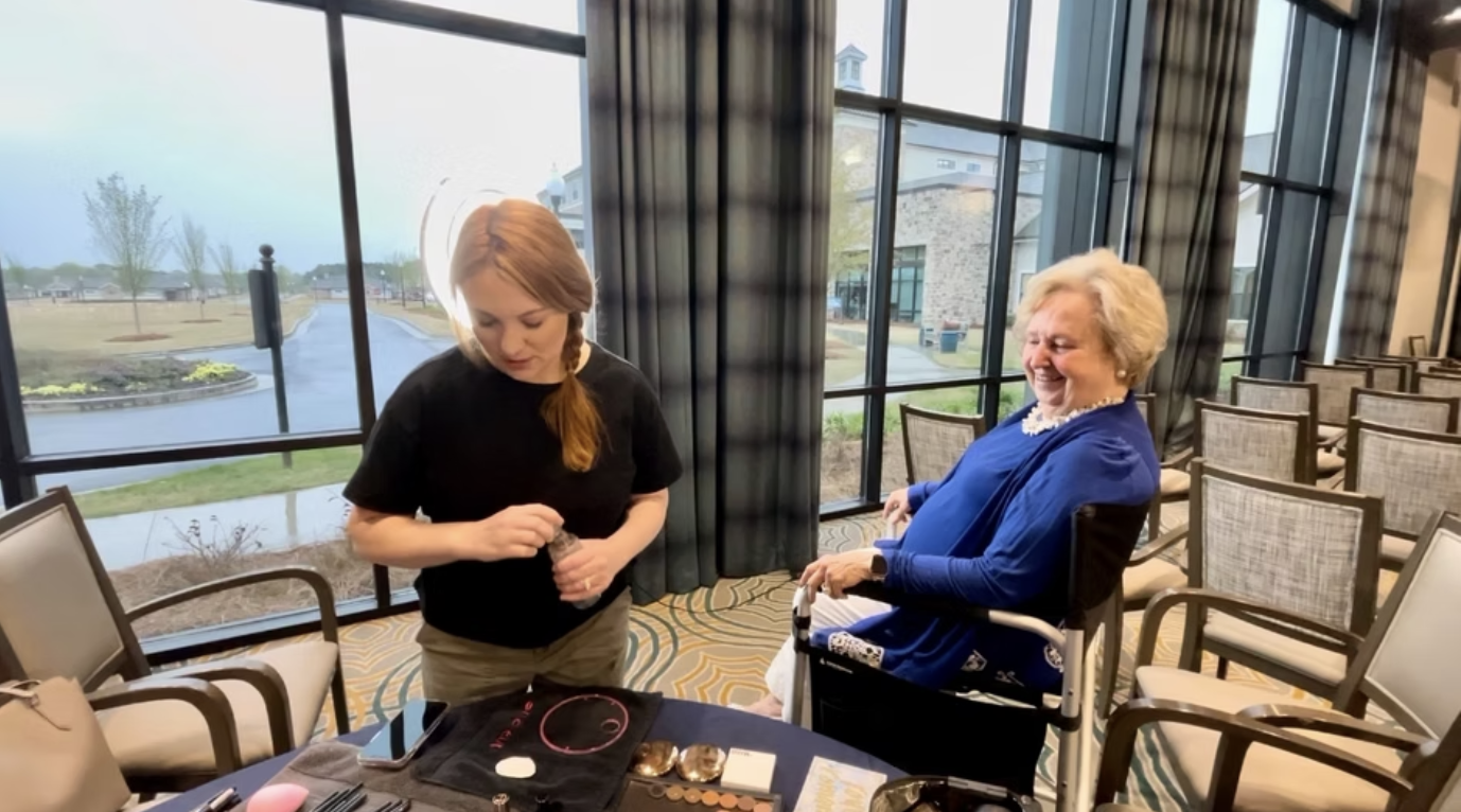 Jaclyn and Carol starting out the day and preparing for the shoot.