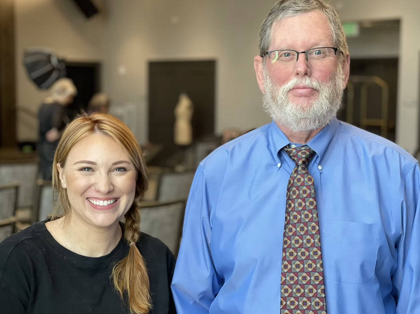 Glenn, portrait series participant, and Jaclyn, our makeup artist.