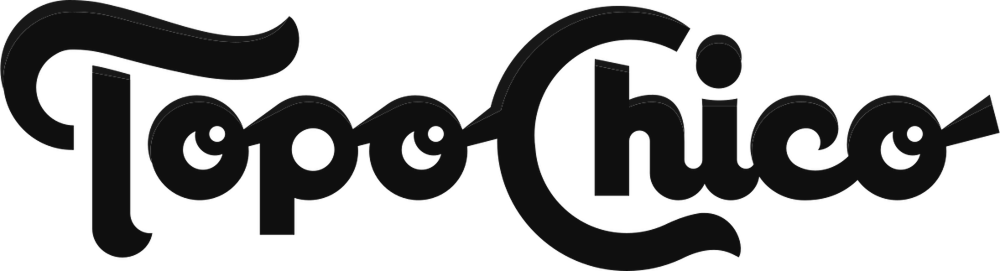 Black Topo Chico logo on a transparent background.