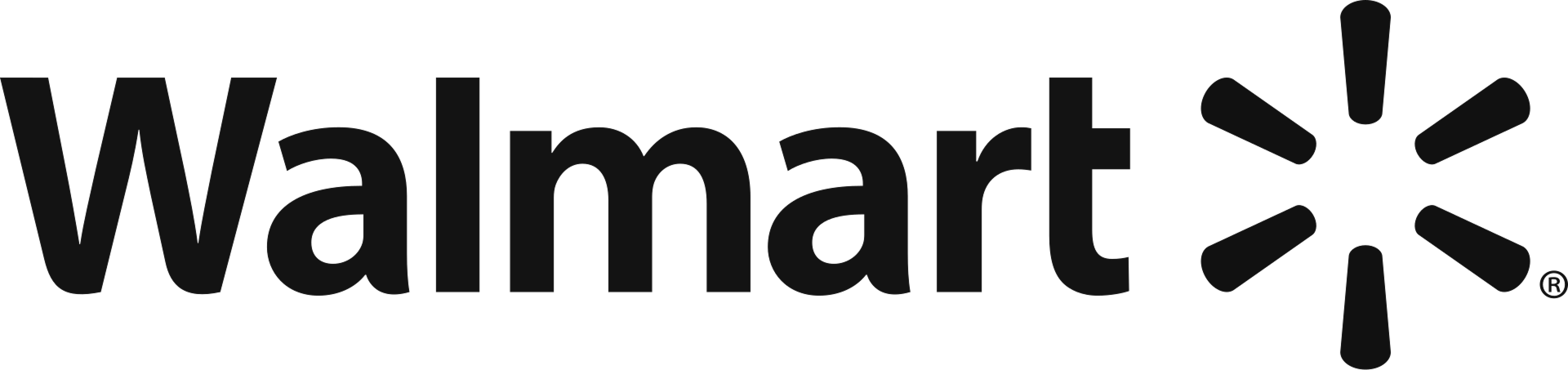 Walmart logo in black text with a spark symbol to the right.