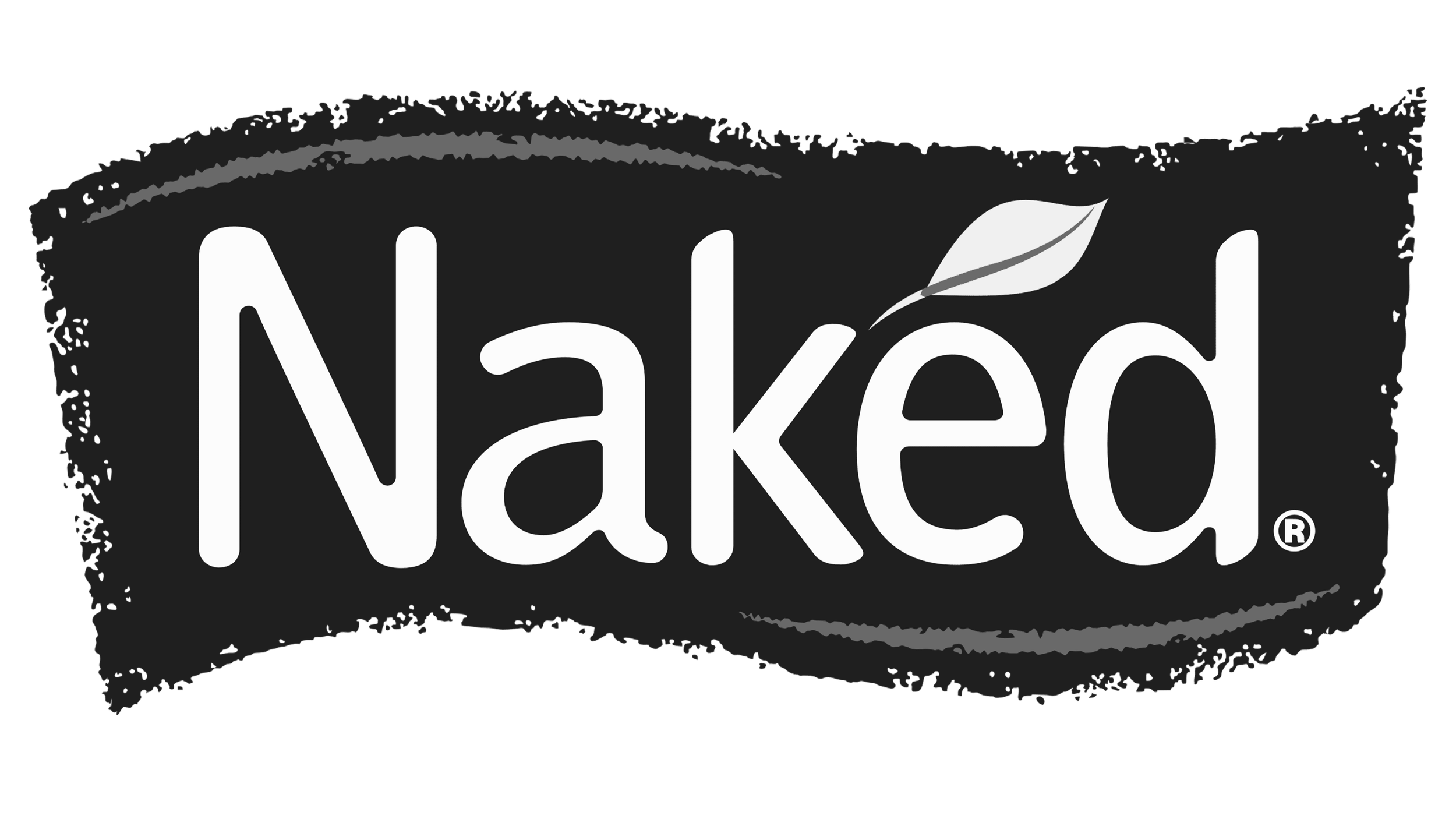 Black and white logo with the word 'Naked' in stylized font and a leaf above the letter 'k'.