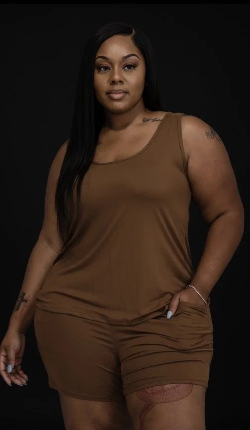Plus Size Comfy Tank Top & Shorts Set