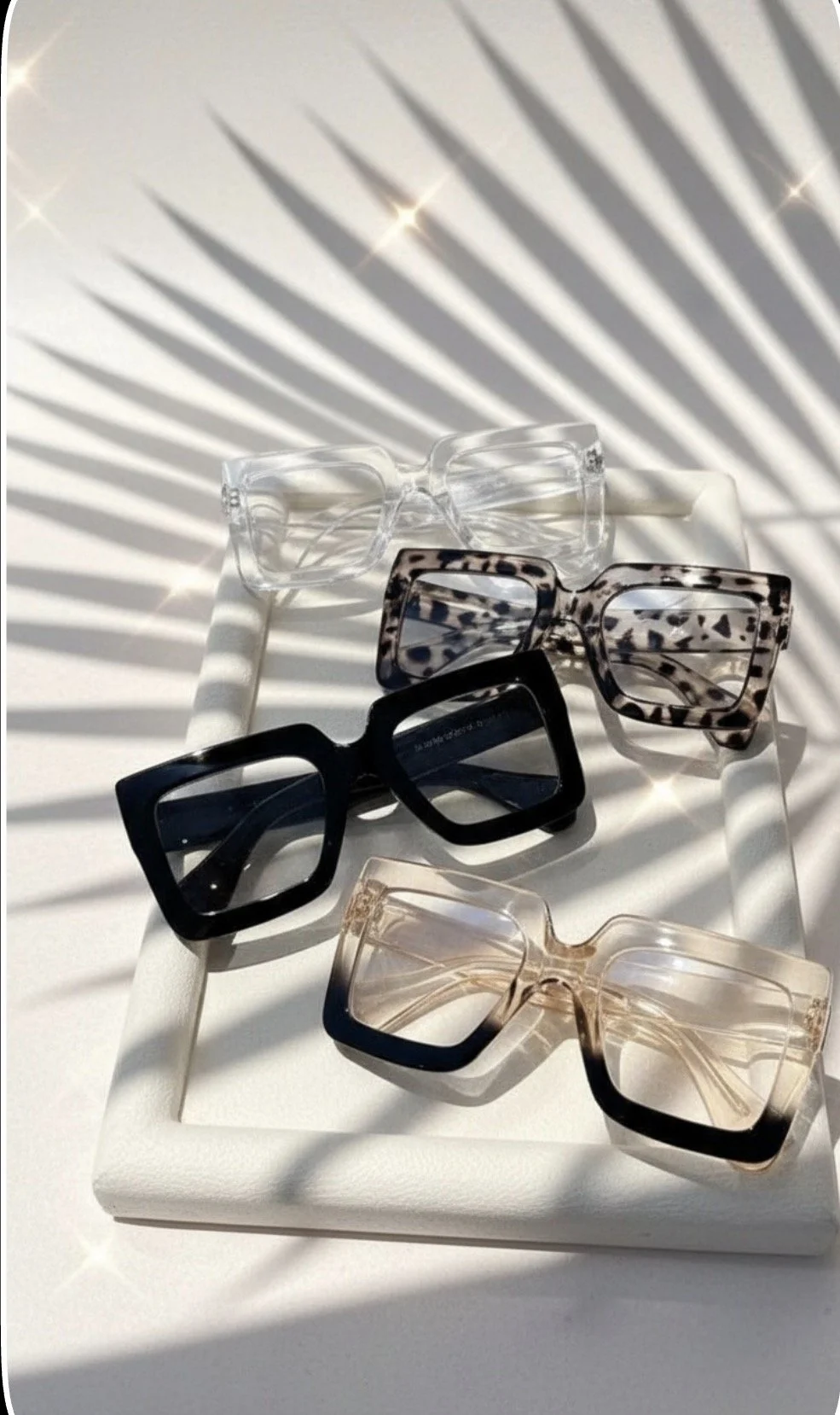 Oversized Square Frame Clear Lens Glasses