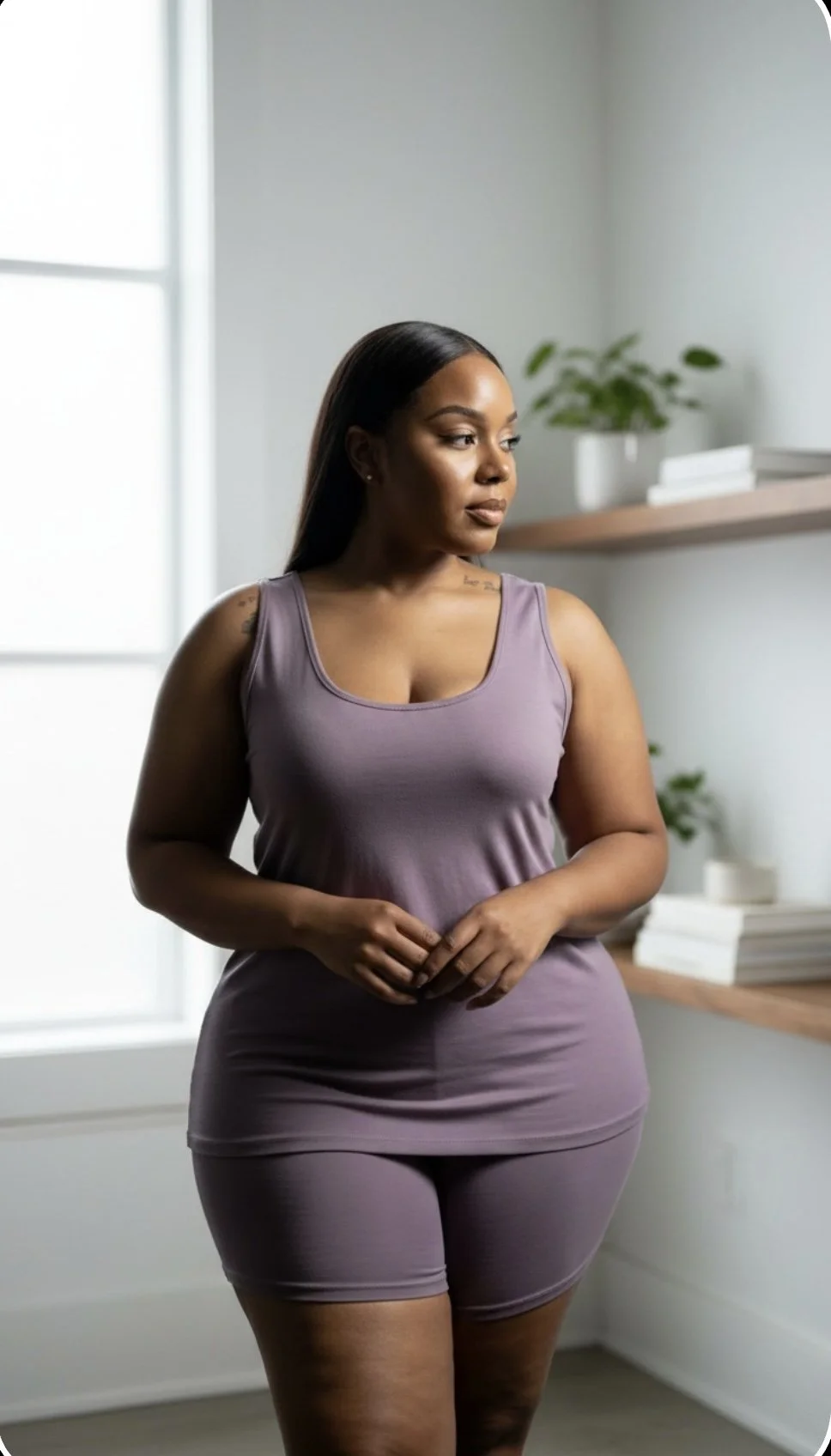 Plus Size Comfy Tank Top & Shorts Set