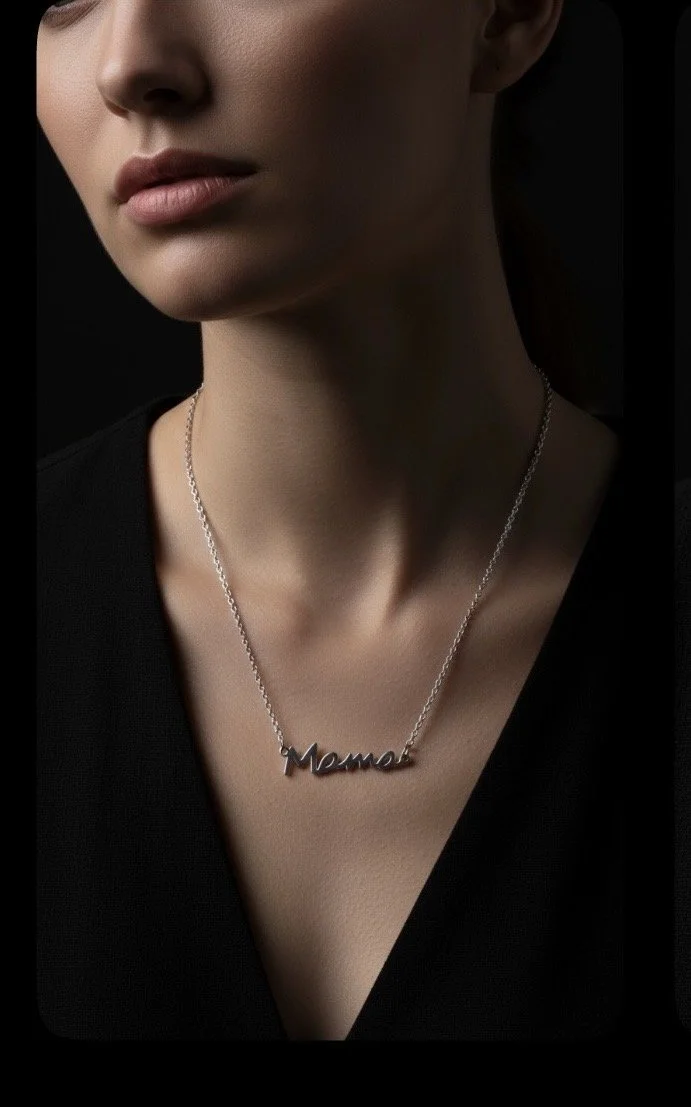 "Mama" Stainless Steel Charm Necklace