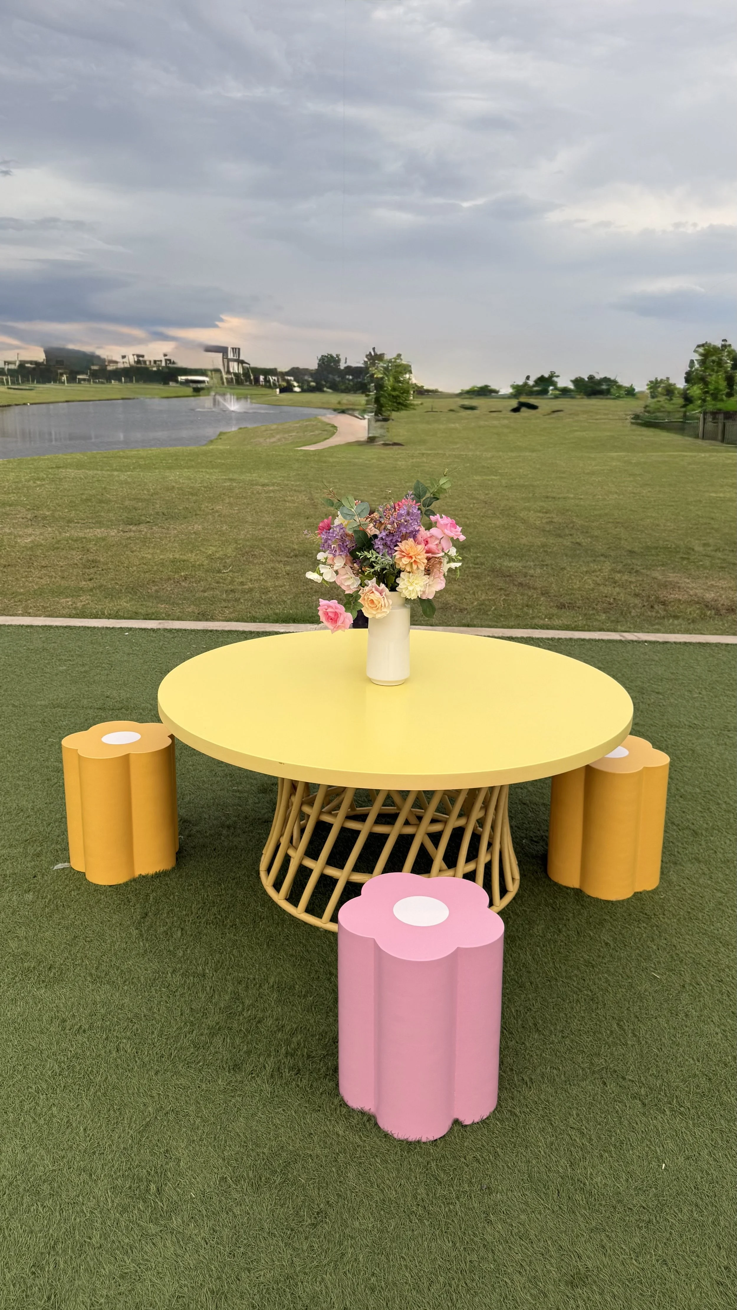 Yellow kids round table