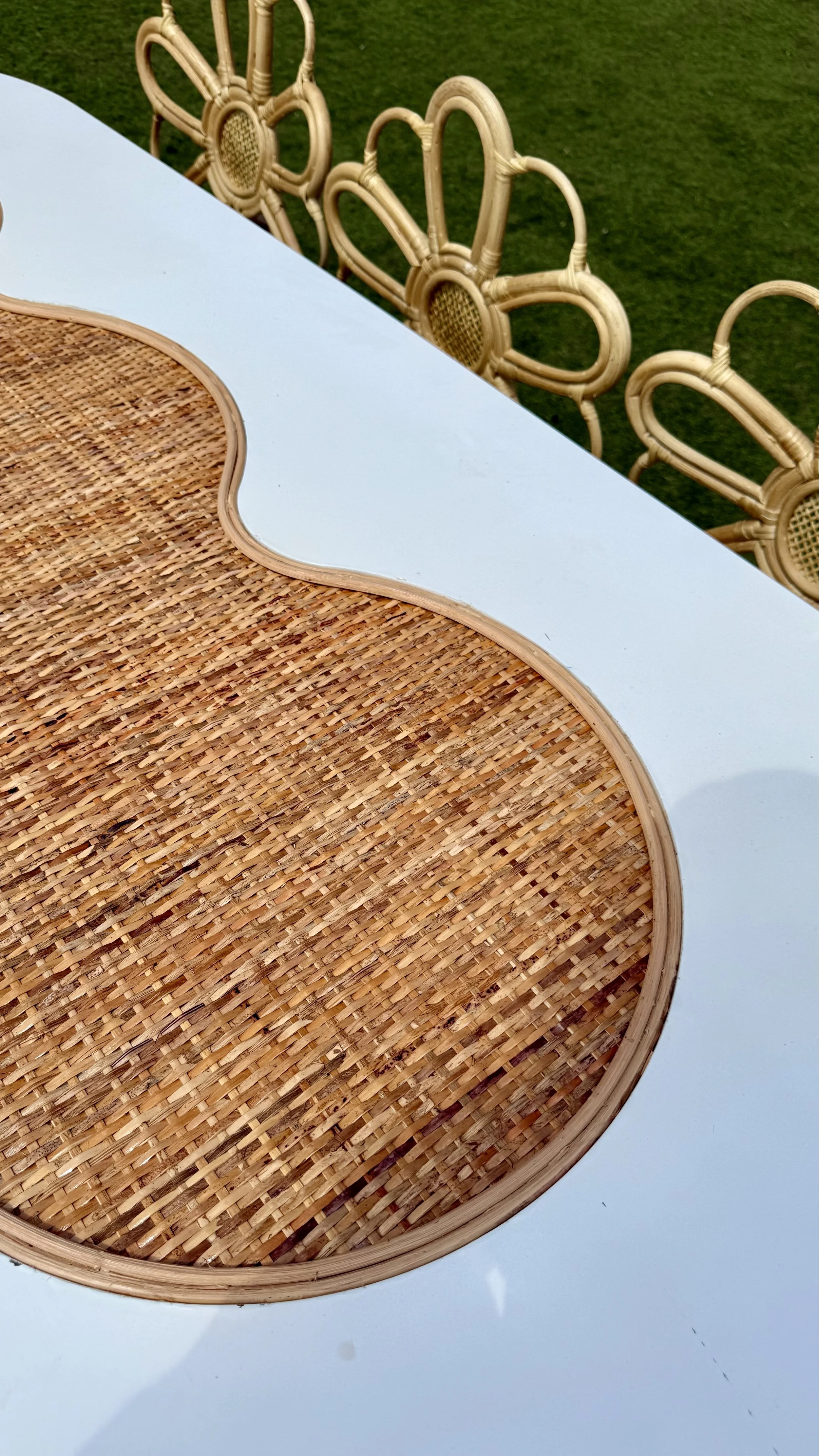 White oval kids table for rent