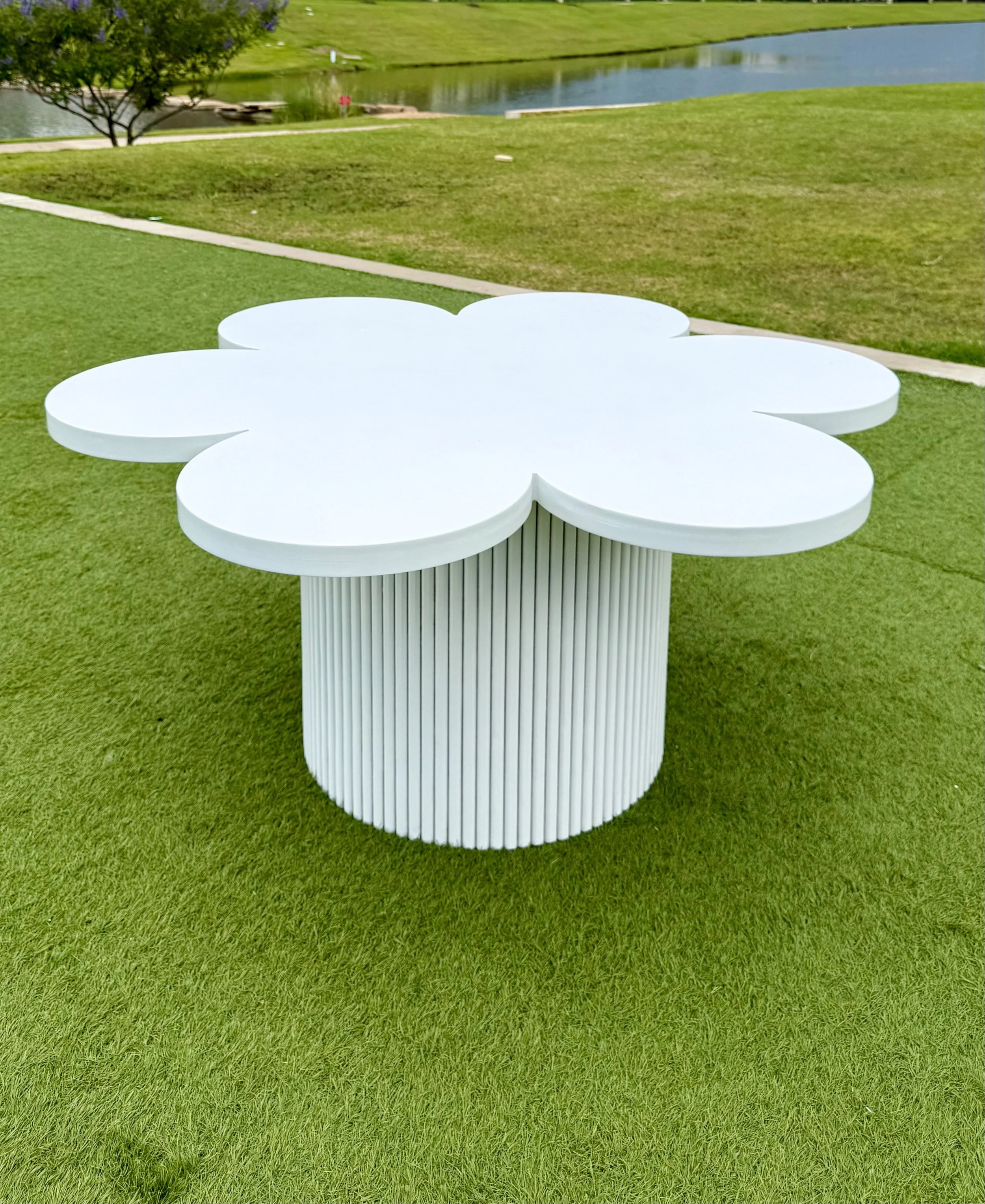 Kids white flower table