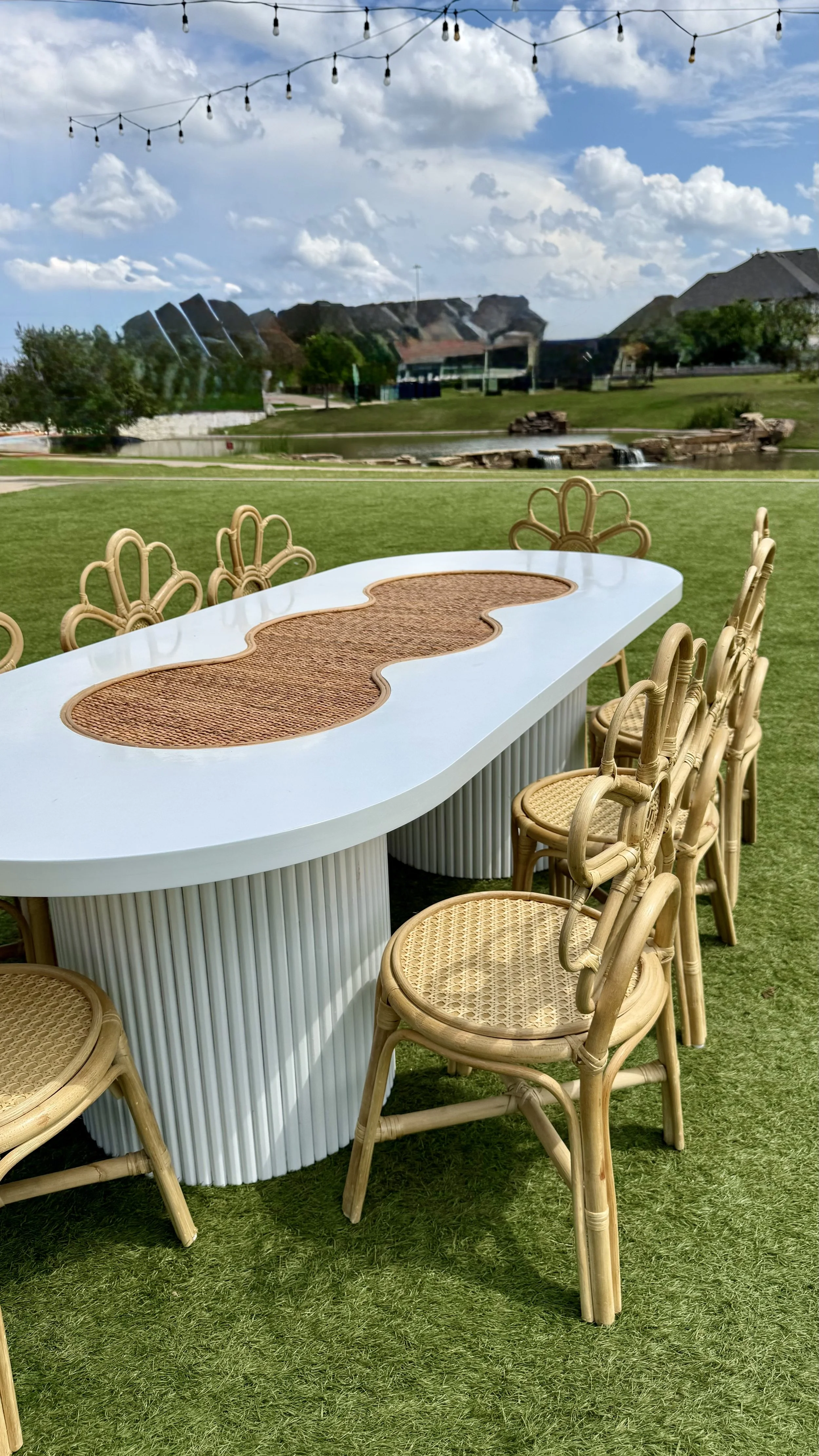White oval kids table for rent
