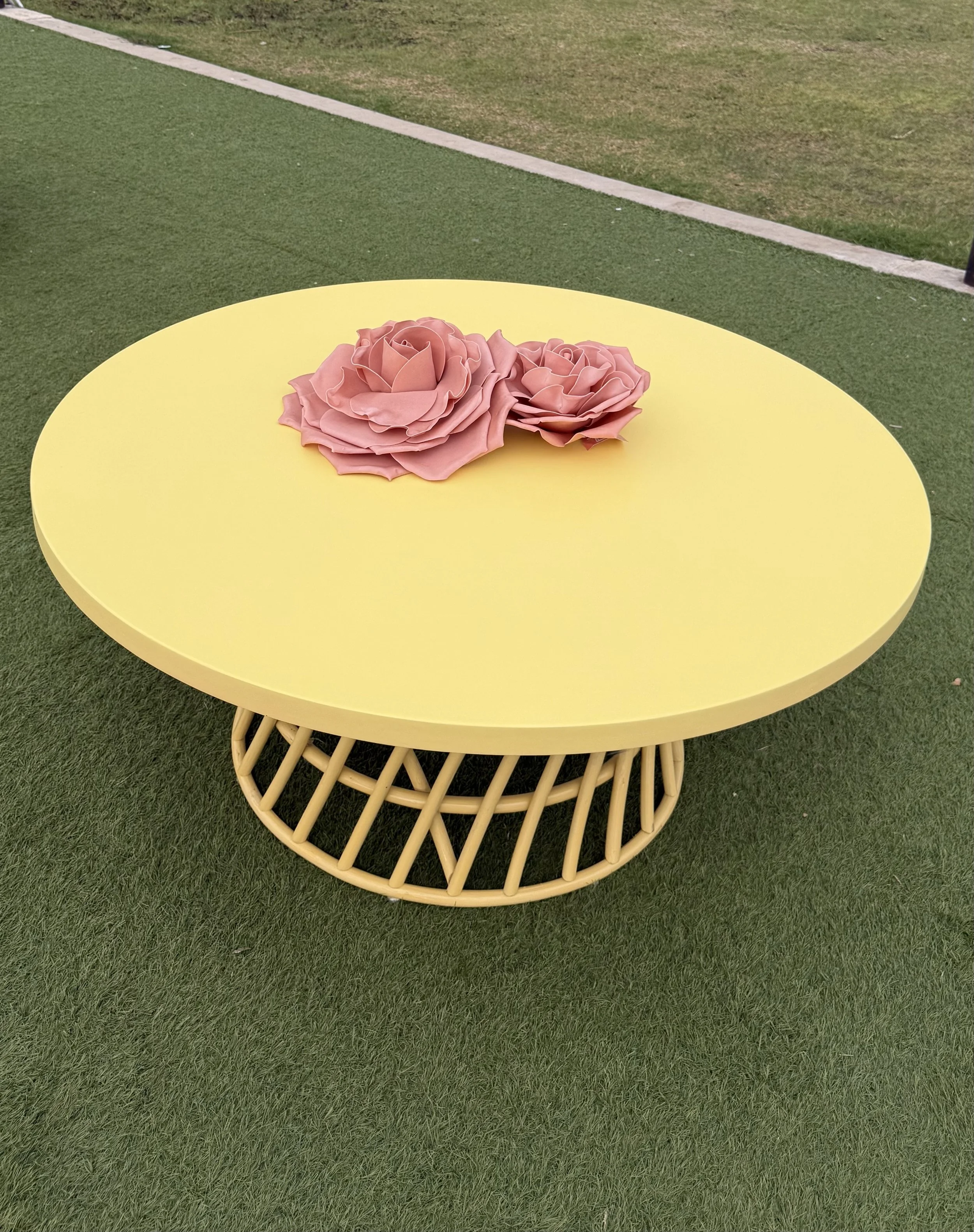 Yellow kids round table