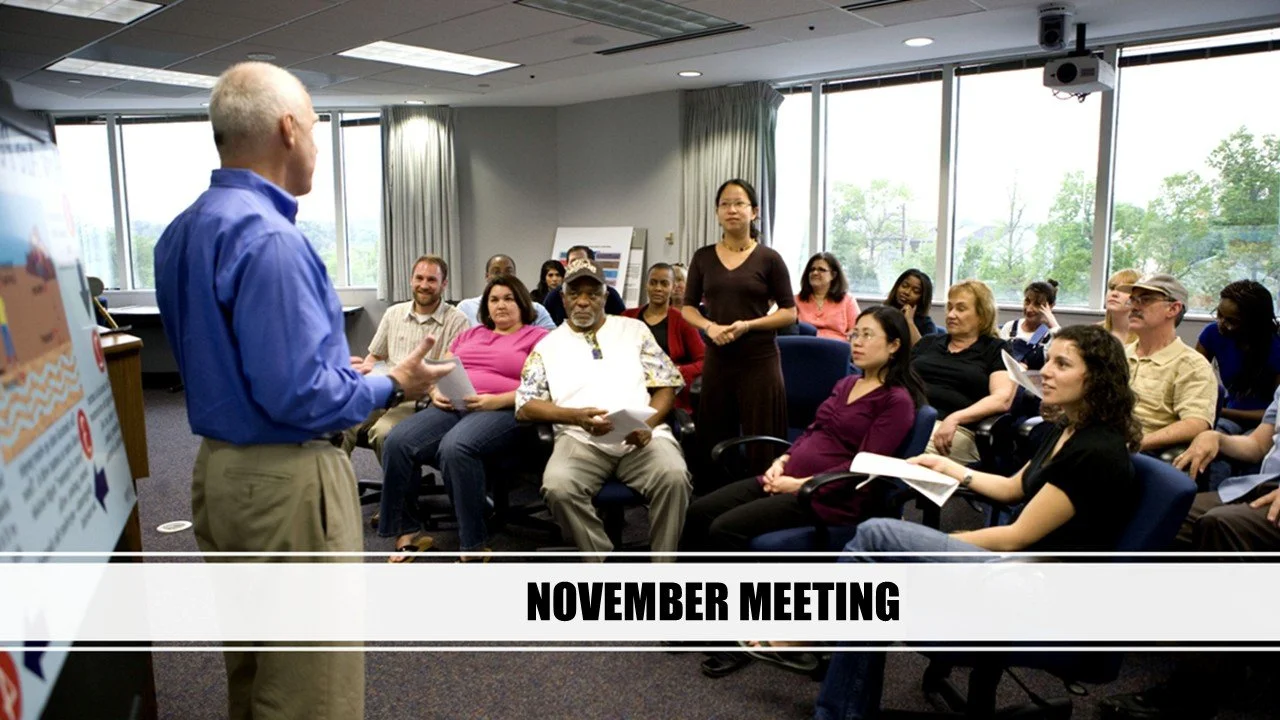 NOVEMBER MEETING/VOLUNTEER APPRECIATION!