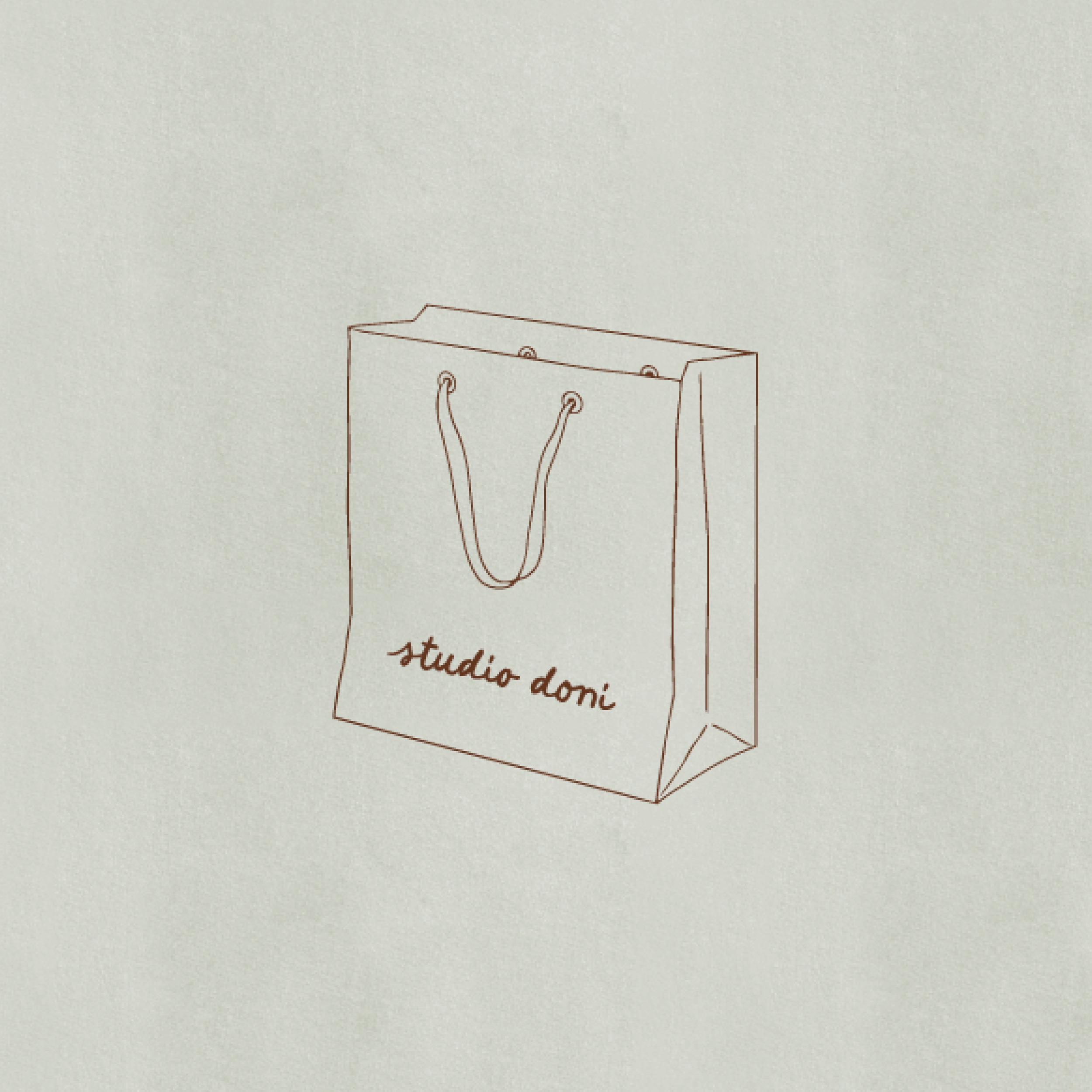 Desenho simples de uma sacola de papel com alças.