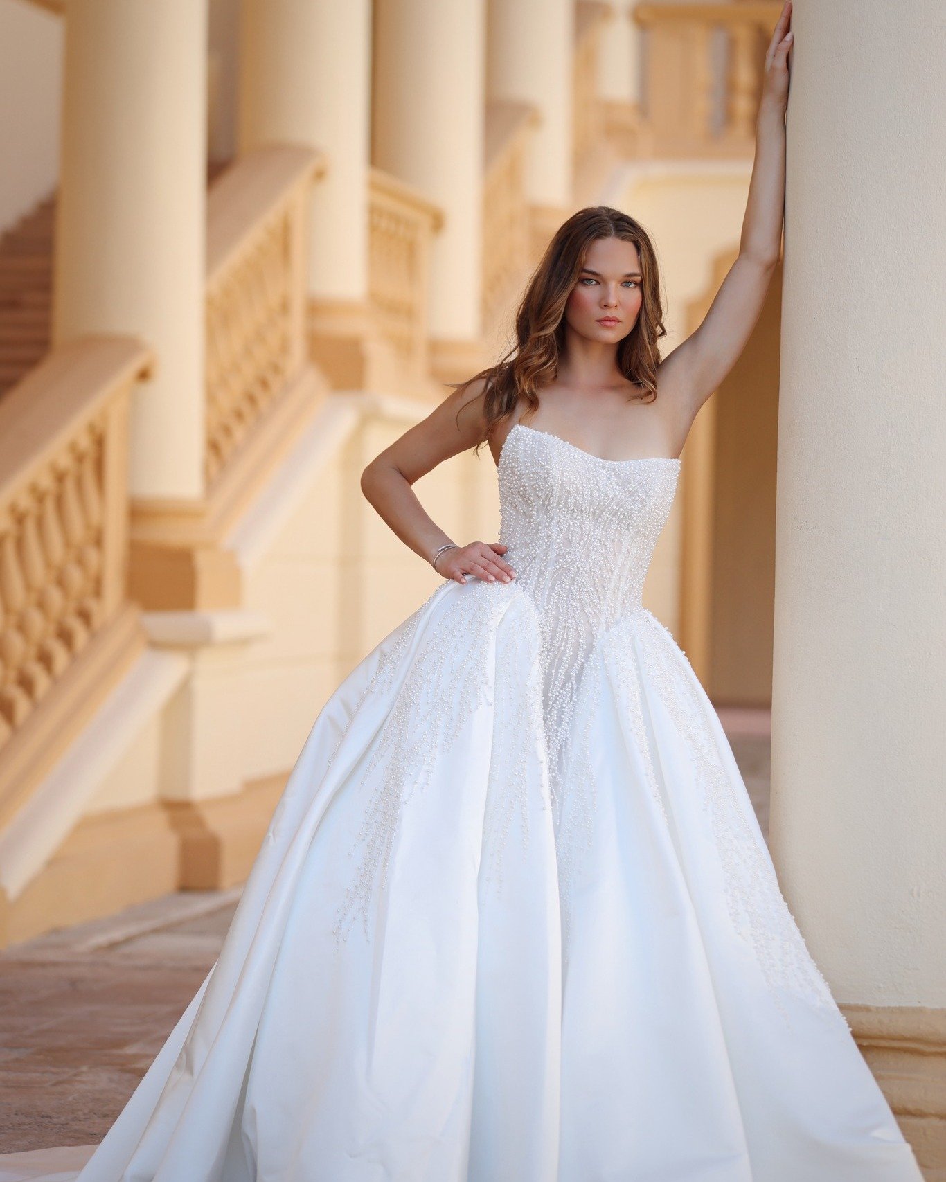 Vienna.
Luminous pearls and satin come together in a ballgown defined by timeless couture elegance.

#bride2026 #luxurybridal #bridalstyle #2026brides #dmvbrides #WeddingDress #zakaacouture #bridalfashion #ballgownweddingdress