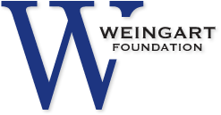 Logo of the Weingart Foundation featuring a large blue 'W' and the foundation's name in black text.