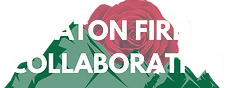 Eaton Fire Collaborative logo with a red, green, and white background.