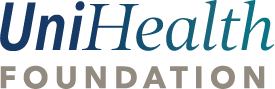 Logo of UniHealth Foundation with blue and green text