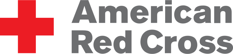 American Red Cross logo with red cross symbol and black text