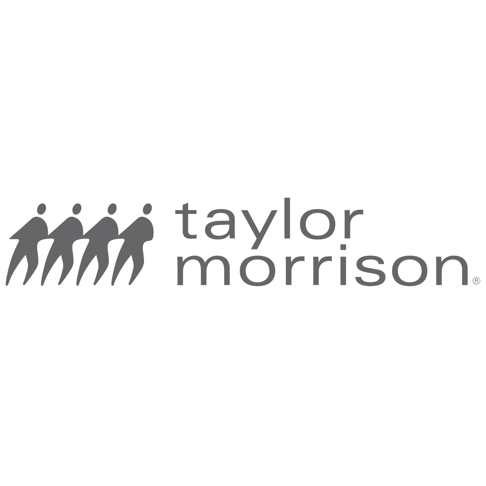 Logo for Taylor Morrison features four stylized abstract human figures in a diagonal line and the company name in lowercase letters to the right.