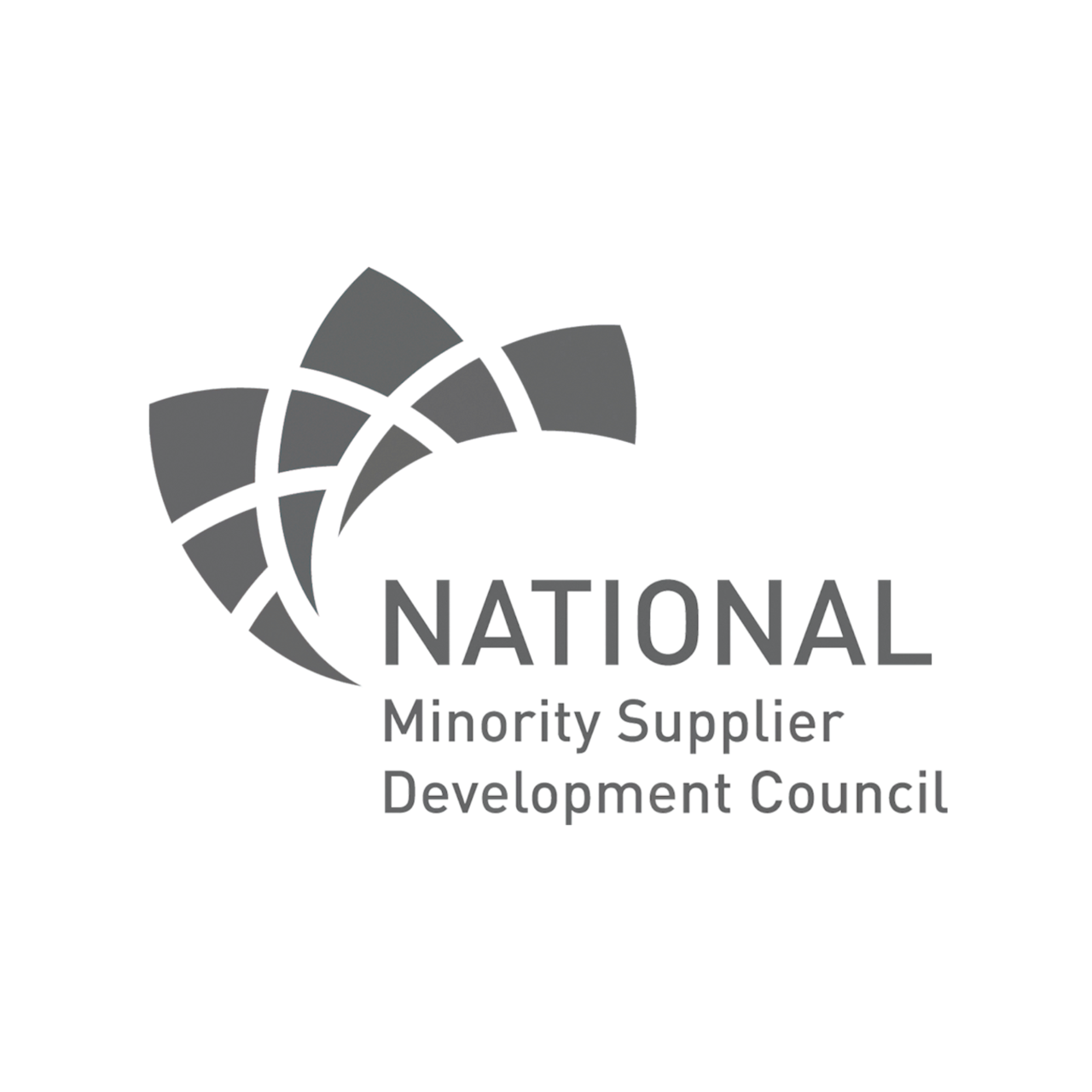 Logo of the National Minority Supplier Development Council featuring a stylized globe and the organization's name in grey text.