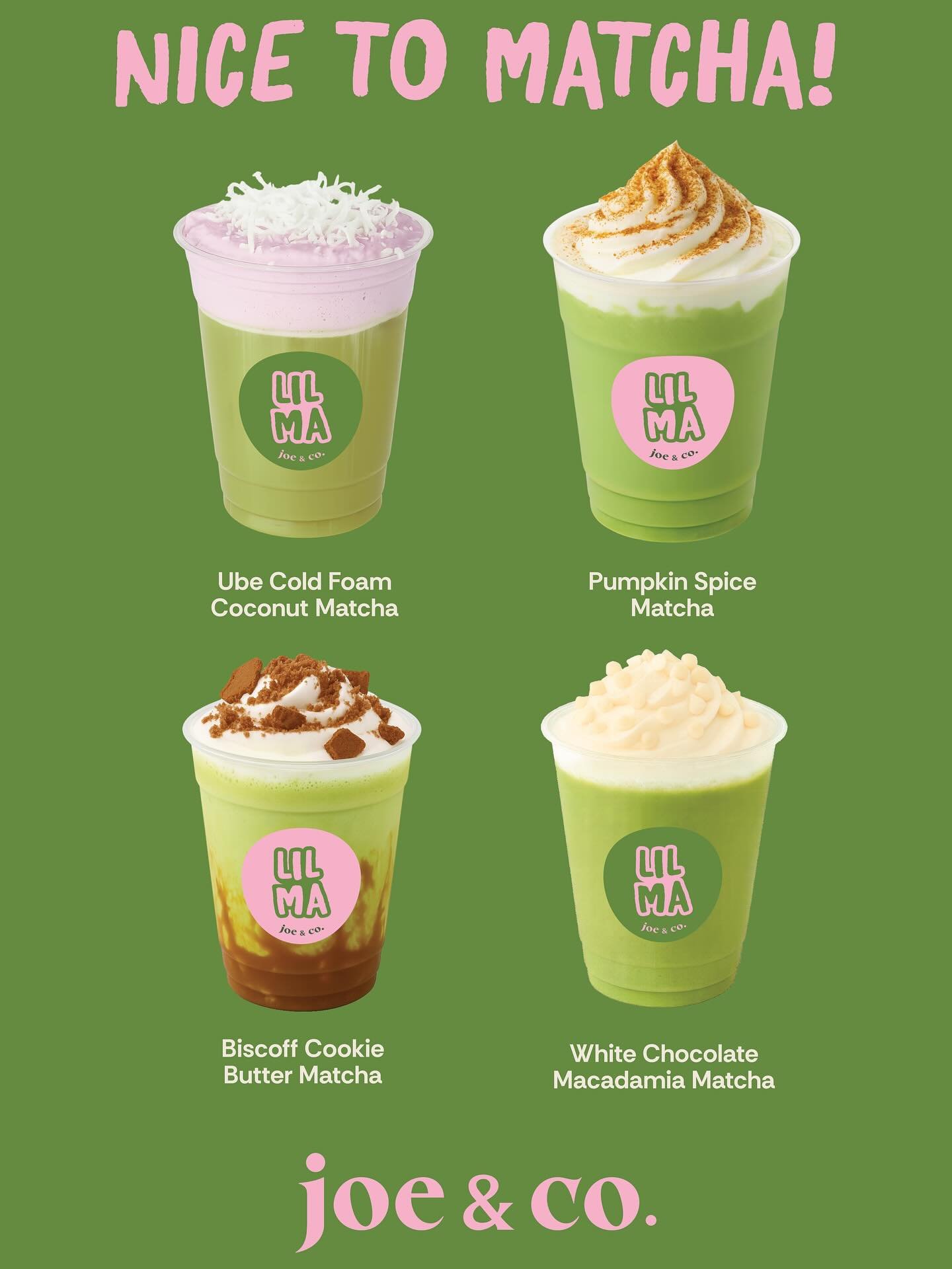 Fall + Winter Menu

It&rsquo;s officially cozy season at Joe &amp; Co. ☕🍂 Our new fall + winter drinks have landed. Come sip your way into sweater weather! Fall + Winter drinks available October 1st till March 31. 

📍 Calgary 
☕️ Inside @lolalashba