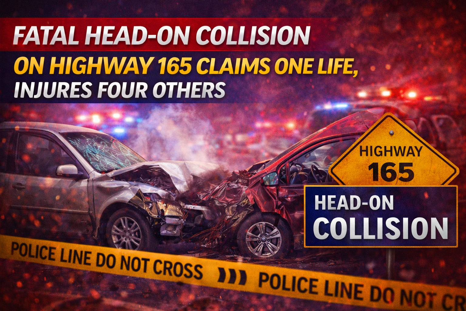 Fatal Head-On Collision on Highway 165 Claims One Life