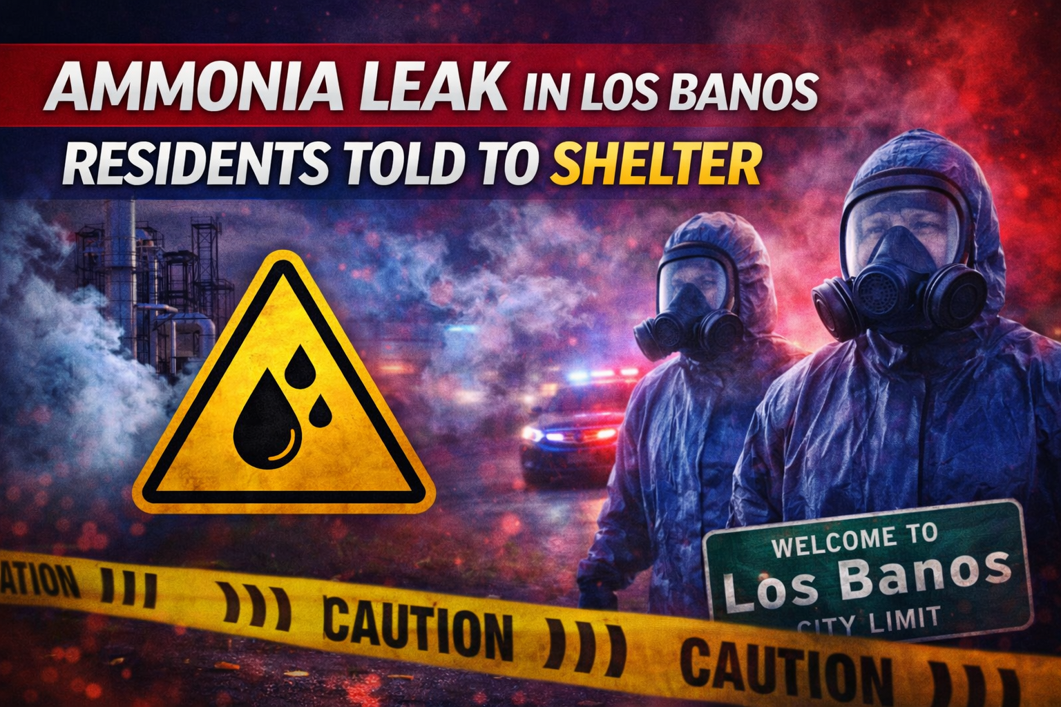 Ammonia Leak in Los Banos - Residents Told to Shelter