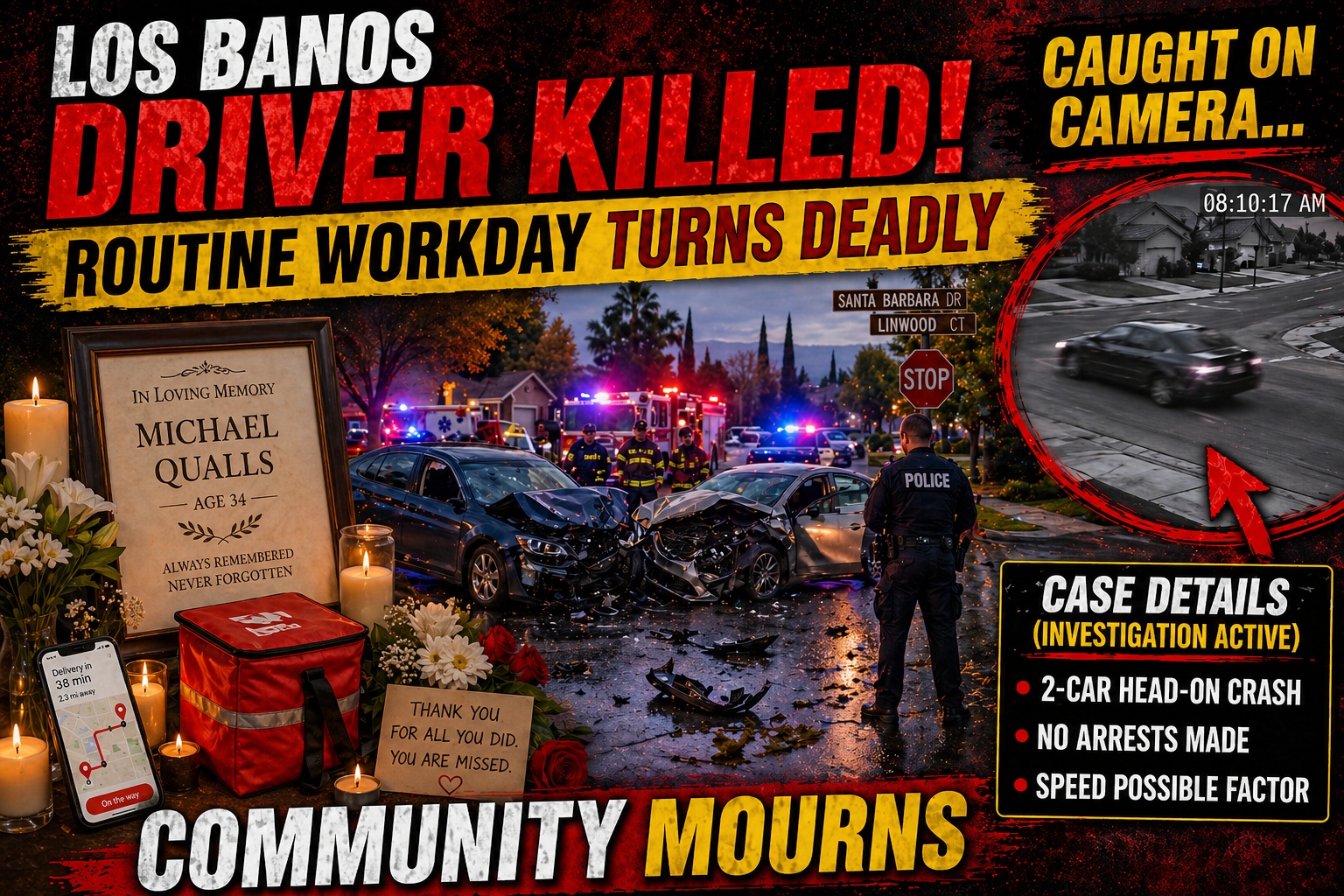 DoorDash Driver Killed in Head-On Crash in Los Banos; Investigation Ongoing