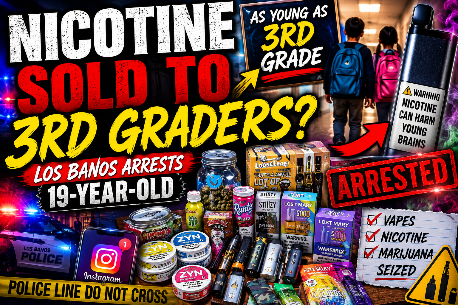 Los Banos Teen Arrested After Selling Vapes to Children