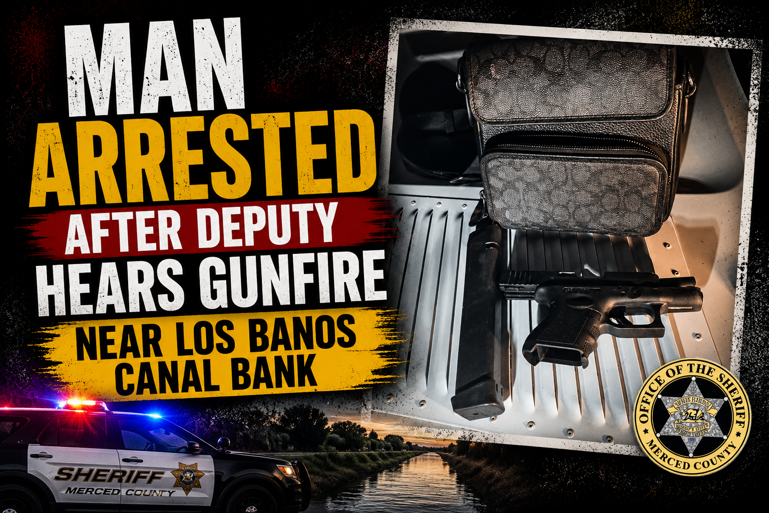 Man Arrested After Deputy Hears Gunfire Near Los Banos Canal Bank