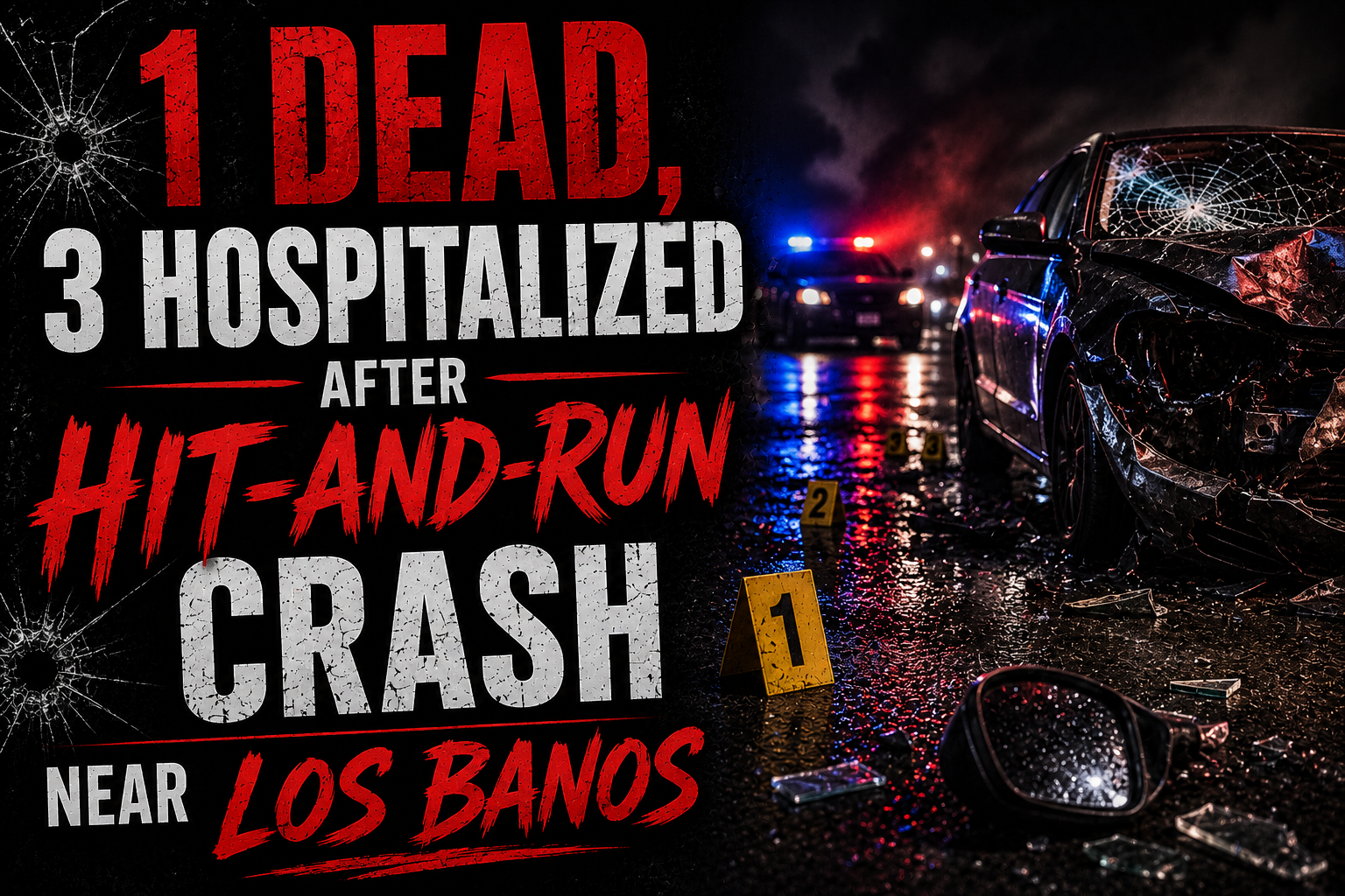 1 Dead, 3 Hospitalized After Hit-And-Run Crash Near Los Banos