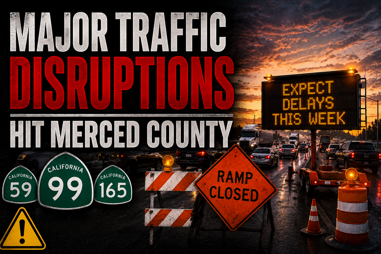 Major Traffic Disruptions Hit Merced County