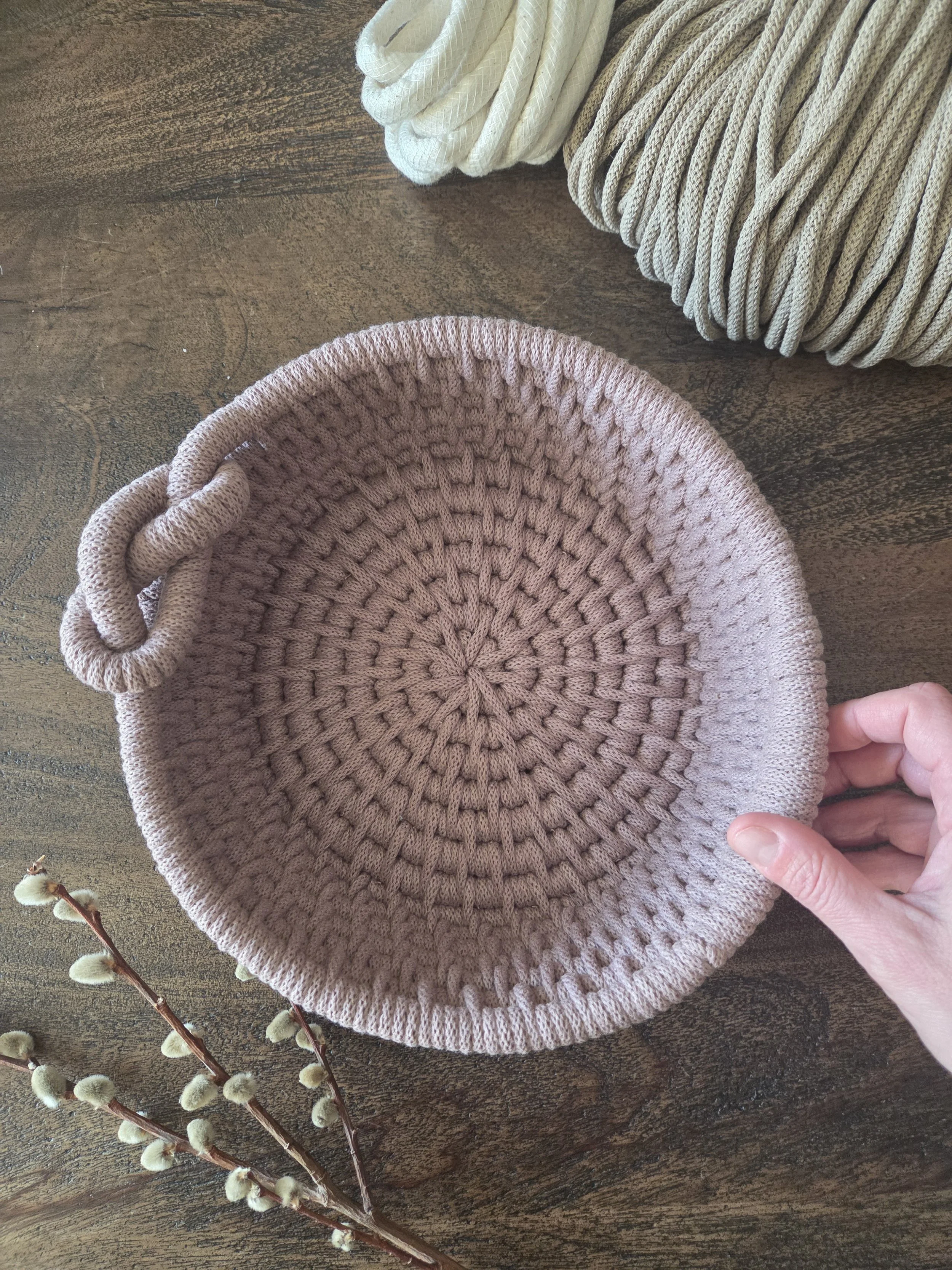 Basket Weaving Kit - The Knotty Basket - Color Mauve