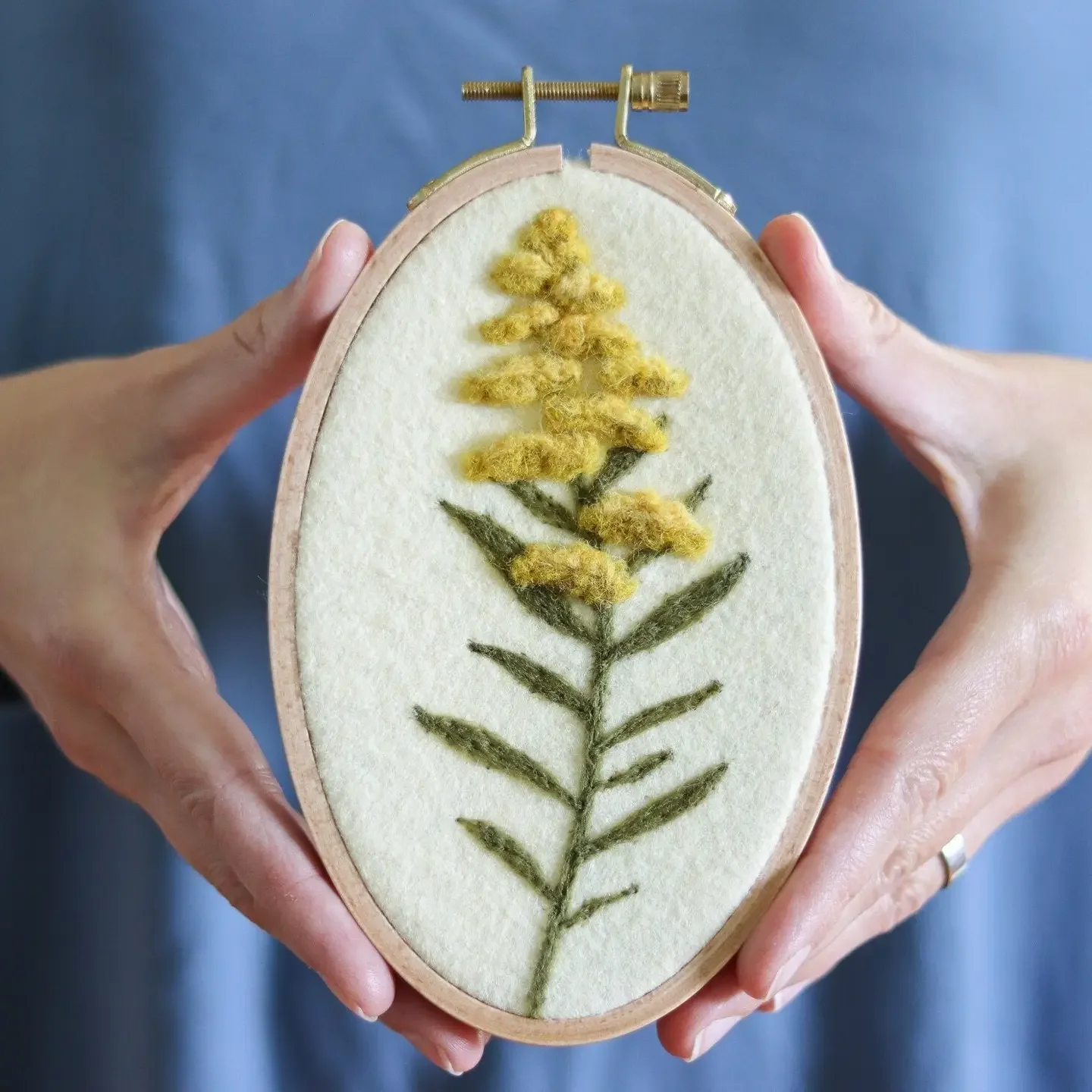 Goldenrod wall hanging - Needle Felting Kit - Beginner