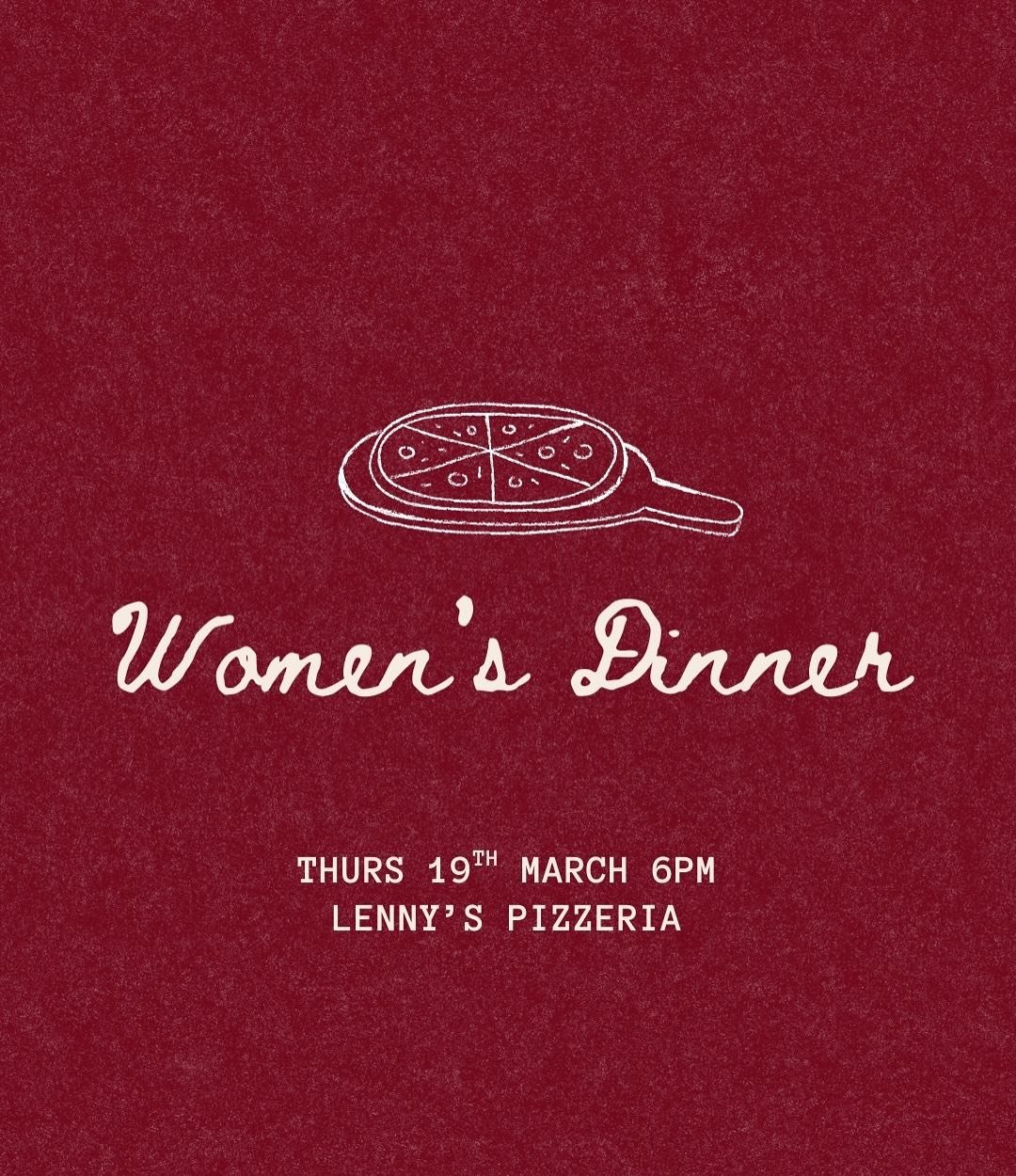 WOMEN GATHER TO FEAST | Women encouraging women, listening, speaking life, laughing, sharing food - this is a special space and one to nurture. 

We have booked out an area at Lenny&rsquo;s and we&rsquo;d love for you to join be there! 

Thursday 19t