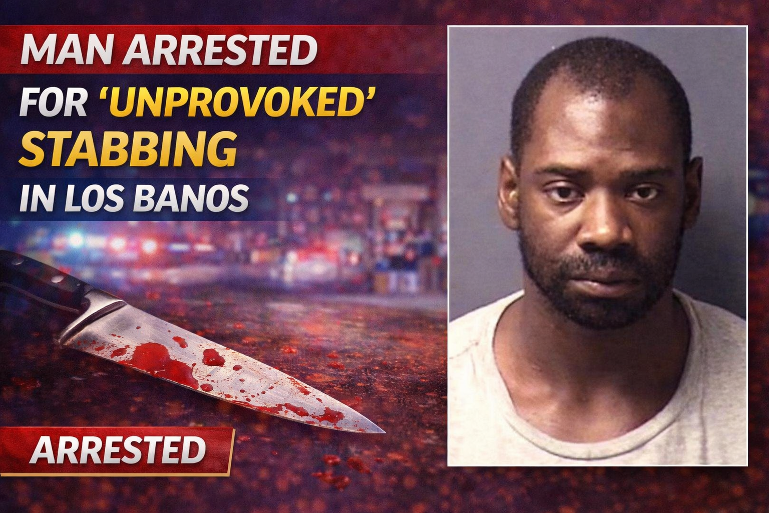 Man Arrested for Unprovoked Stabbing in Los Banos