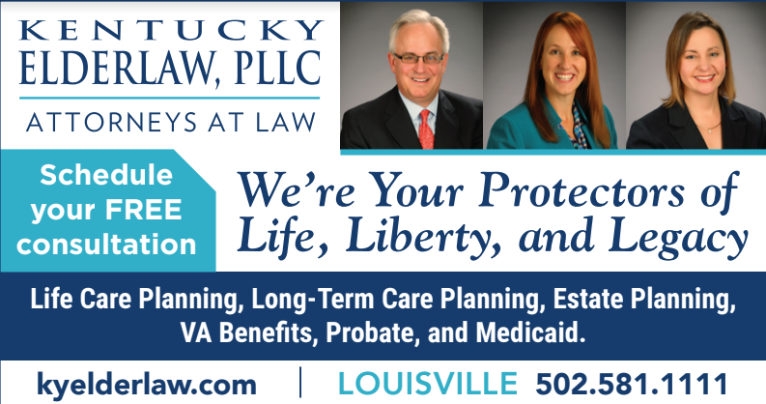 Kentucky ElderLaw digital advertisement featuring the firm's three attorneys and free consultation offer
