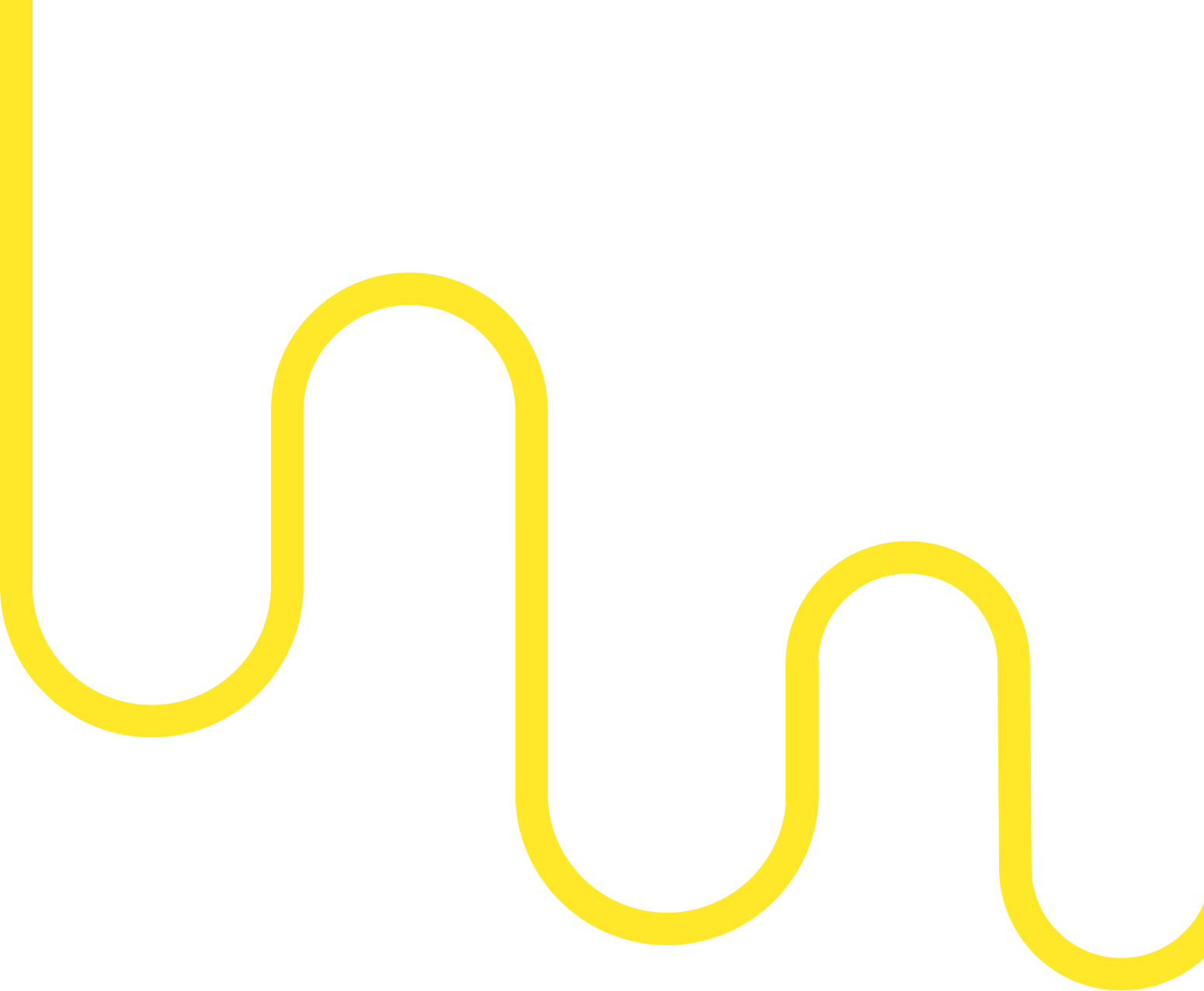 Close-up of a black background with yellow outlined paperclips forming the word 'you'.