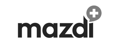 Mazda logo with a black background and a silver plus sign above the letter 'd'.