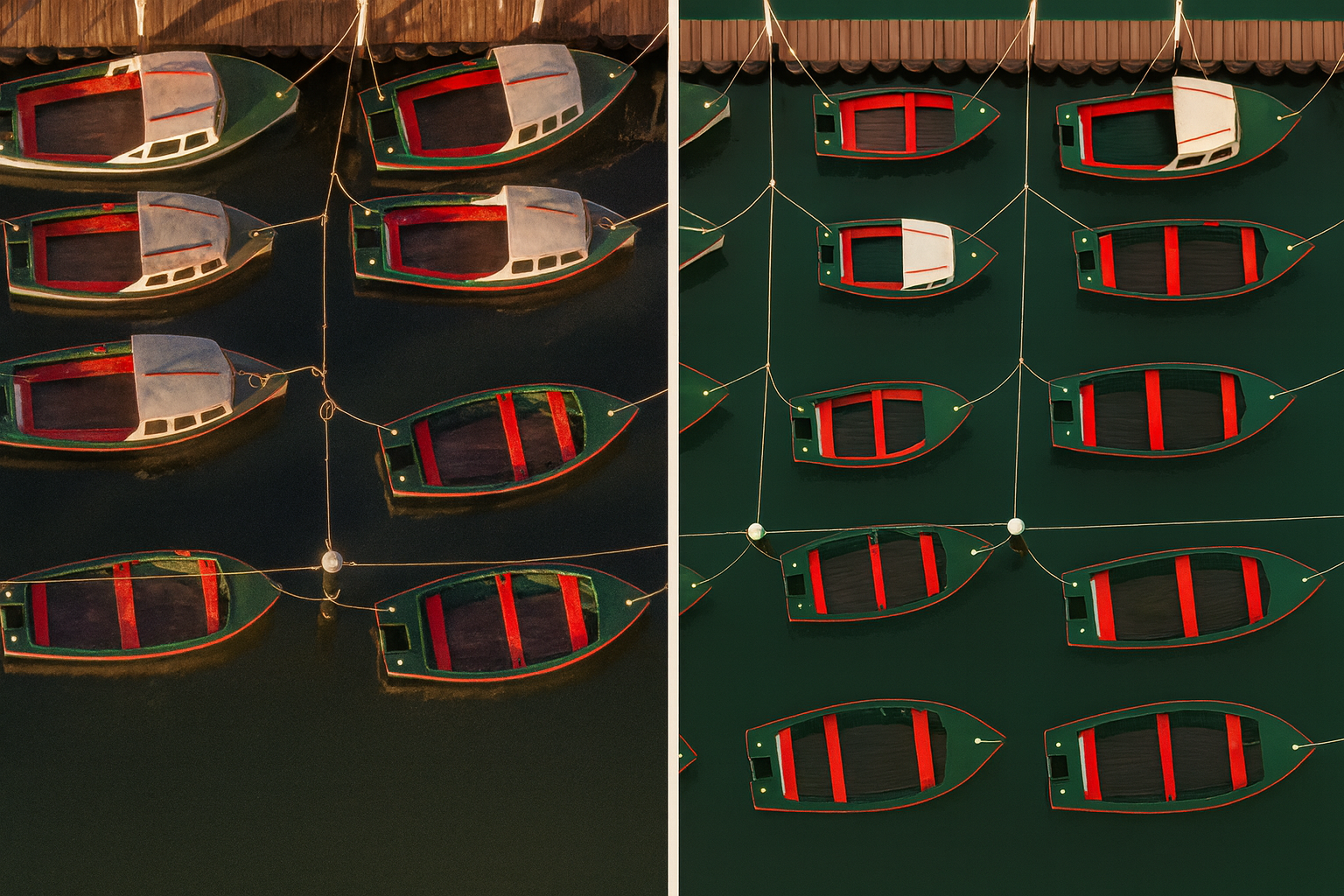 Split image experiment. Photographer v AI