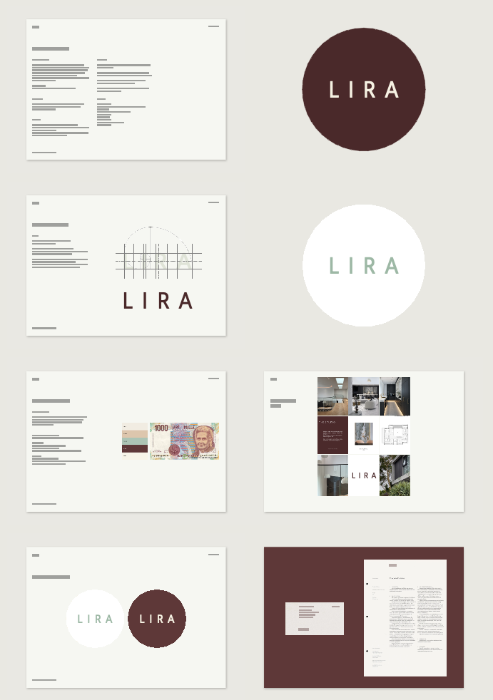 Studio LIRA brand identity and website design inspired by Italian modernist graphic design.