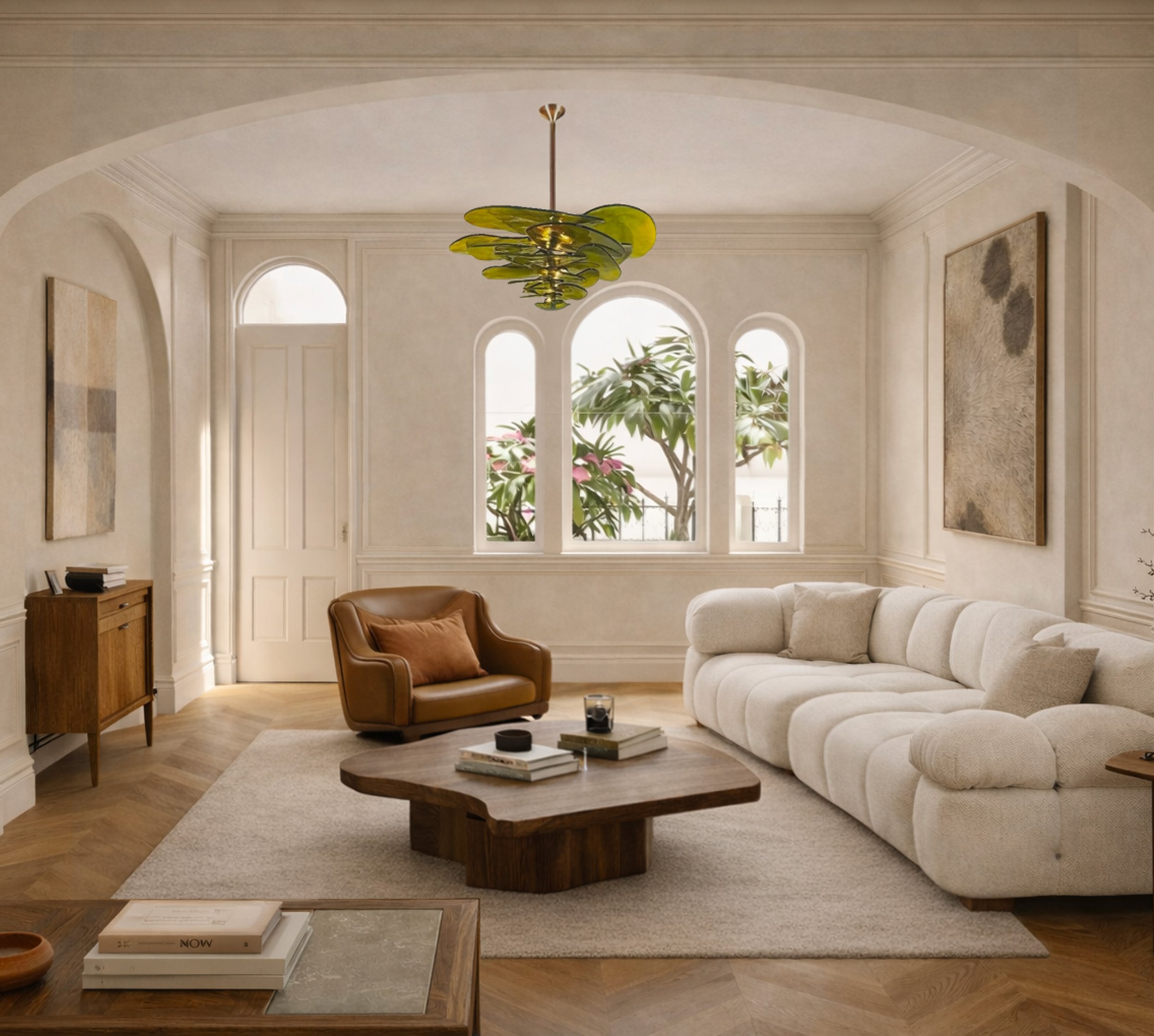 Living room artist’s impression of heritage terrace renovation in Leichhardt by Studio LIRA