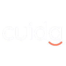 Texto que dice 'cuida' con un diseño en blanco y negro