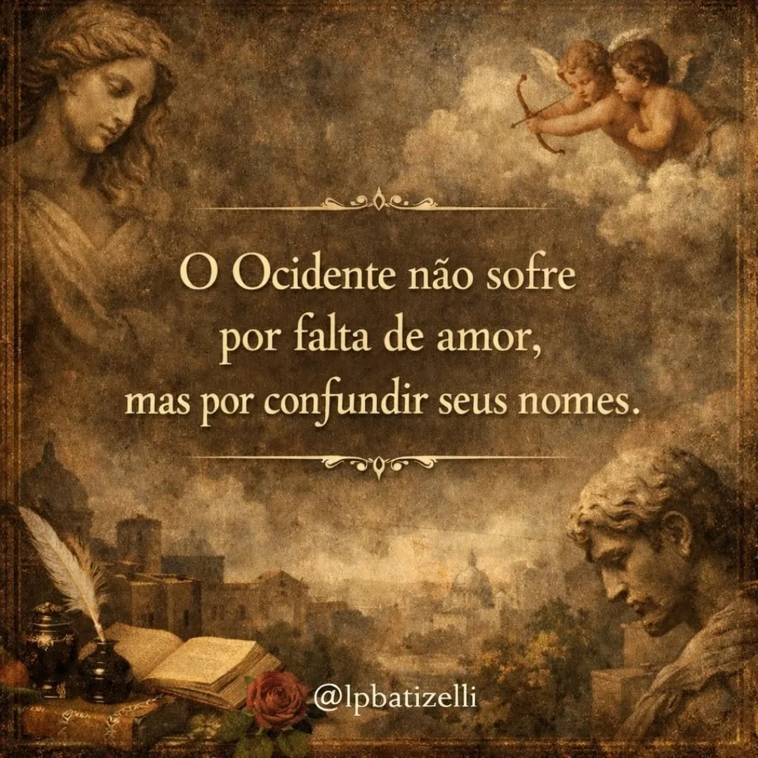 N&oacute;s amamos.
Amamos intensamente.
Amamos romanticamente.
Amamos politicamente.
Amamos nossos filhos, nossos ideais, nossas causas, nossas imagens.

O problema n&atilde;o &eacute; a aus&ecirc;ncia de amor.
&Eacute; a desordem dele.

C.S. Lewis a