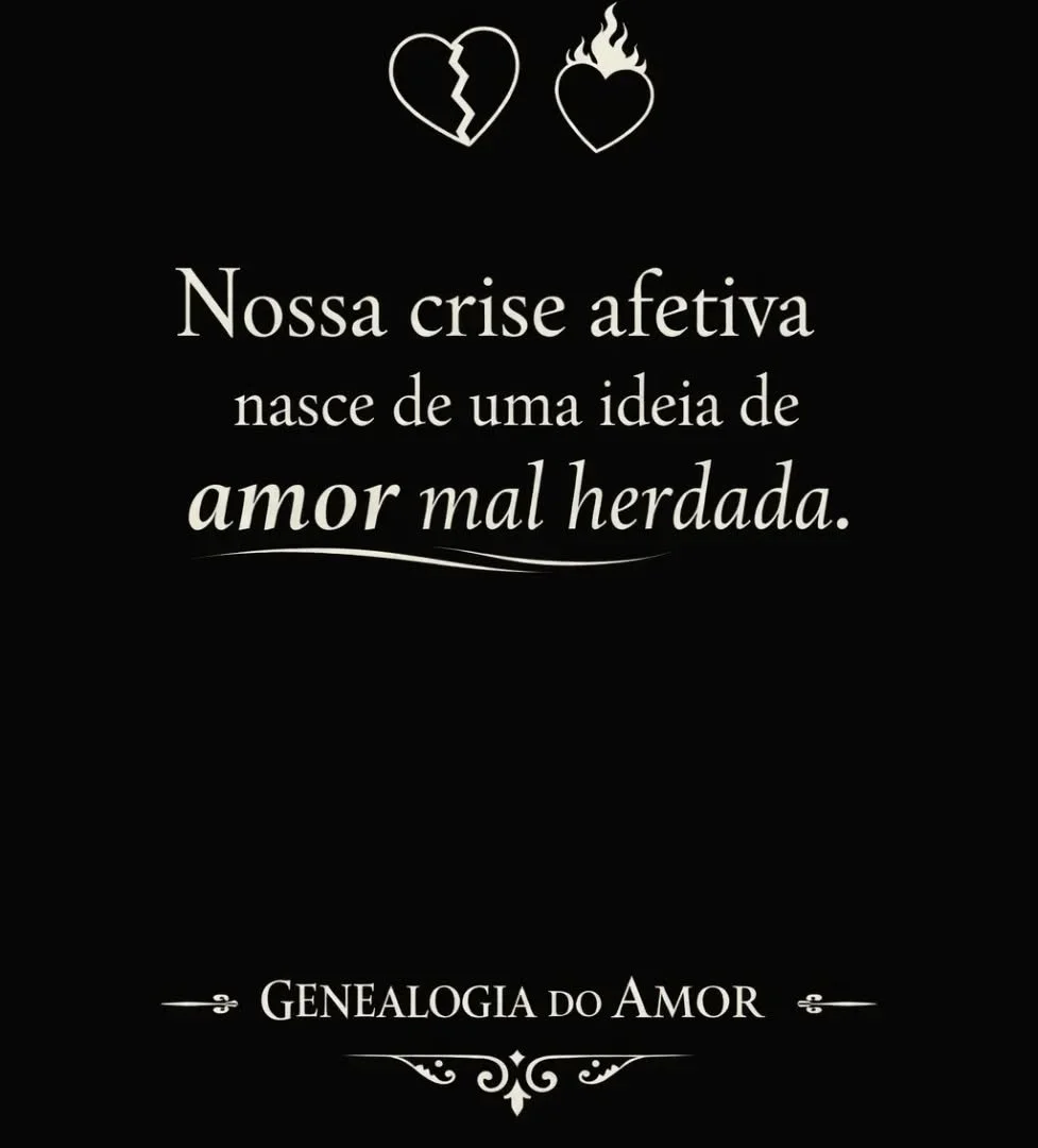 N&atilde;o sofremos por falta de amor.
Sofremos por termos herdado uma imagem deformada dele.

Durante s&eacute;culos, o amor foi compreendido como for&ccedil;a de eleva&ccedil;&atilde;o.

Para Plat&atilde;o, no Banquete, o eros era um movimento asce