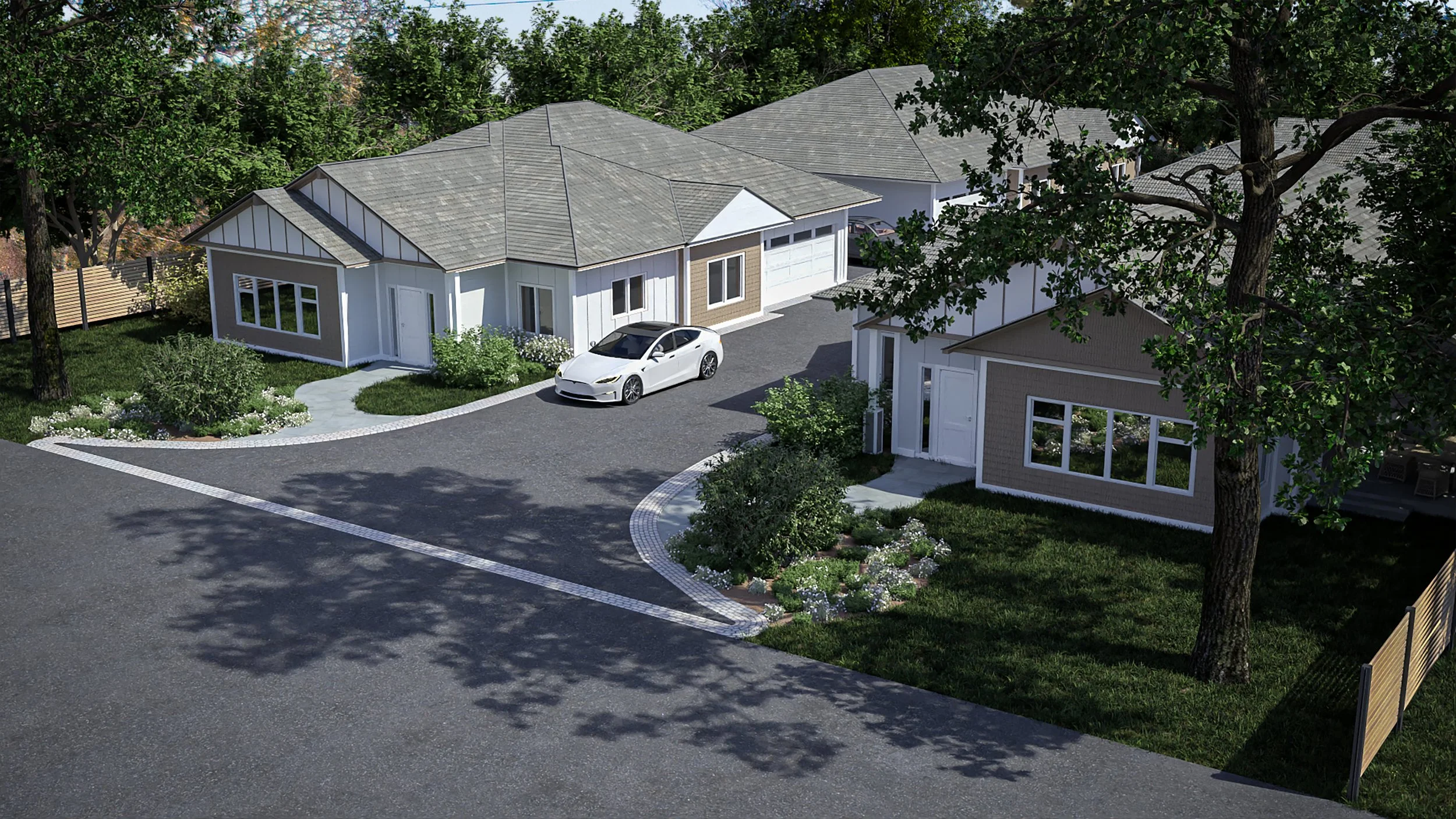 Exterior rendering of new rancher home at 1013 Verdier Ave