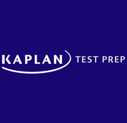 Kaplan Test Prep logo on a blue background.