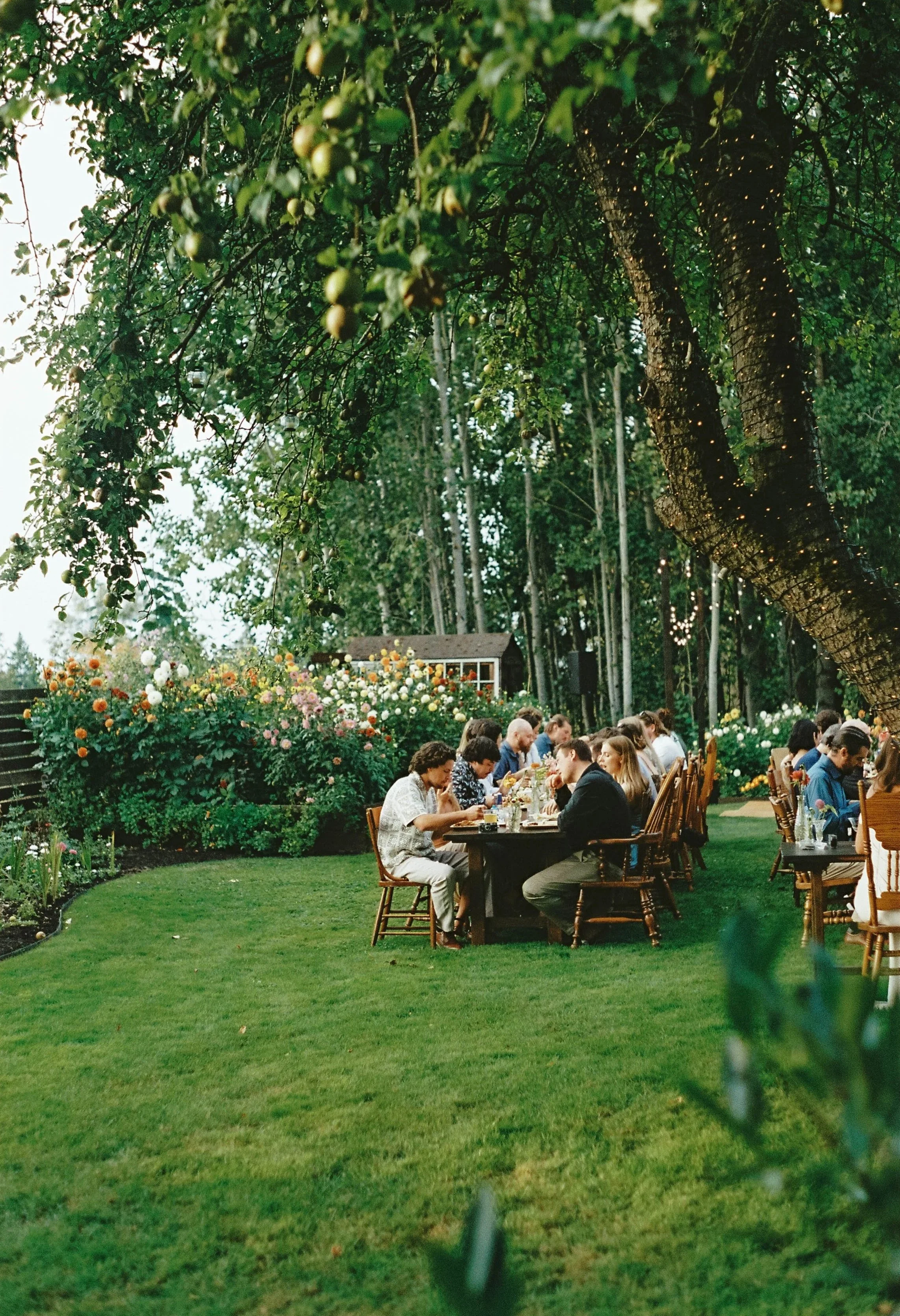 backyard diy floral wedding film photography